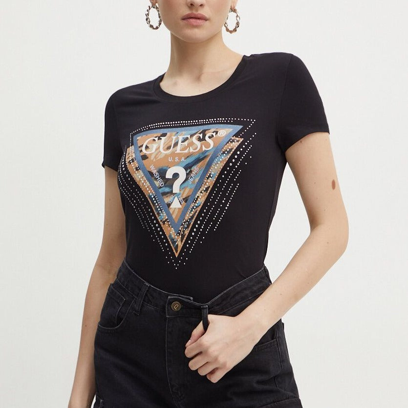 TSHIRT GUESS SLIM MC LEO TRIANGLE LOGO