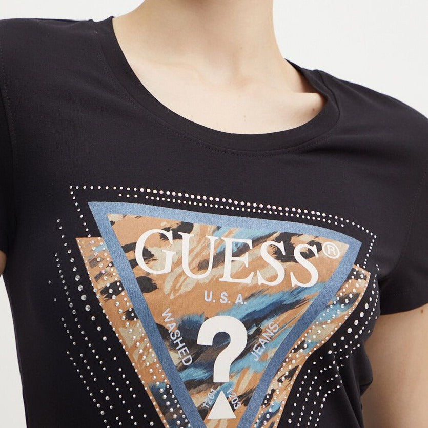 TSHIRT GUESS SLIM MC LEO TRIANGLE LOGO