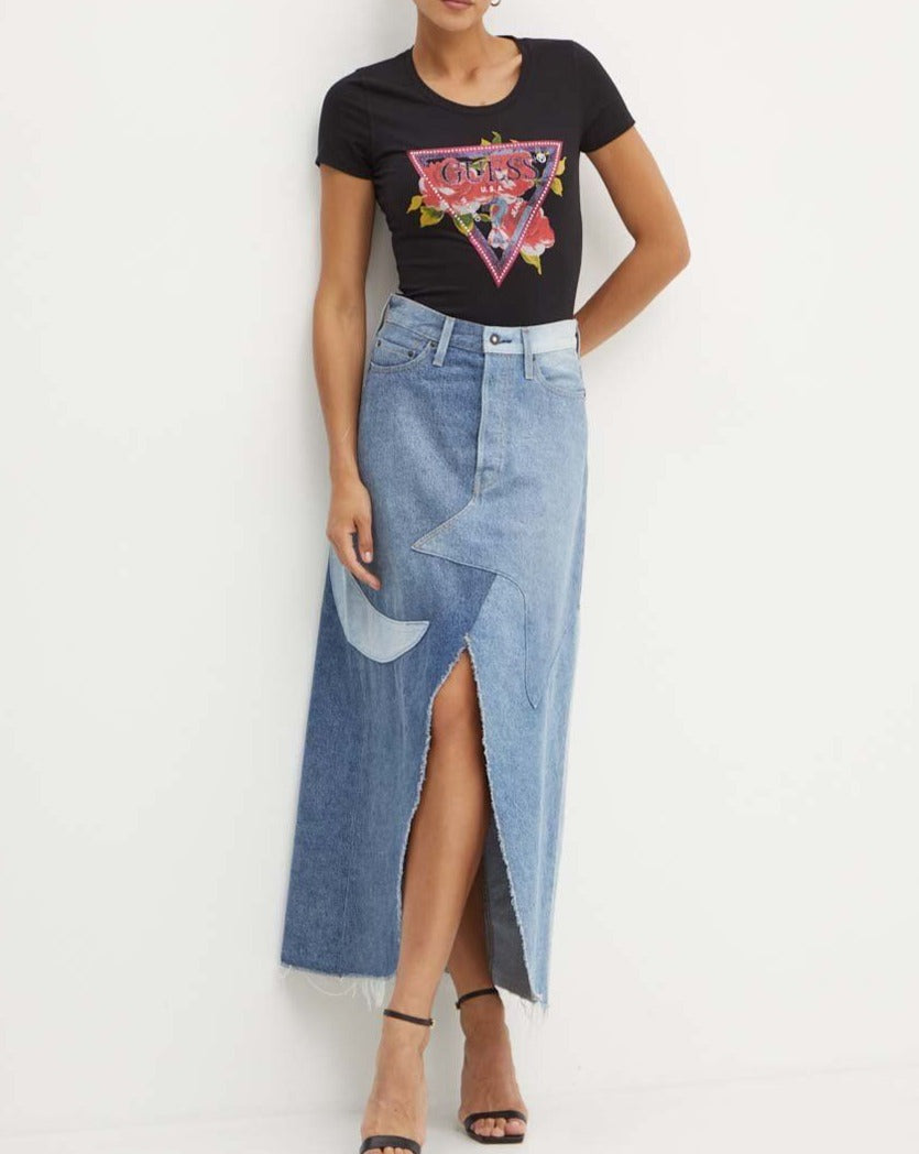 TSHIRT GUESS ROSES TRIANGLE