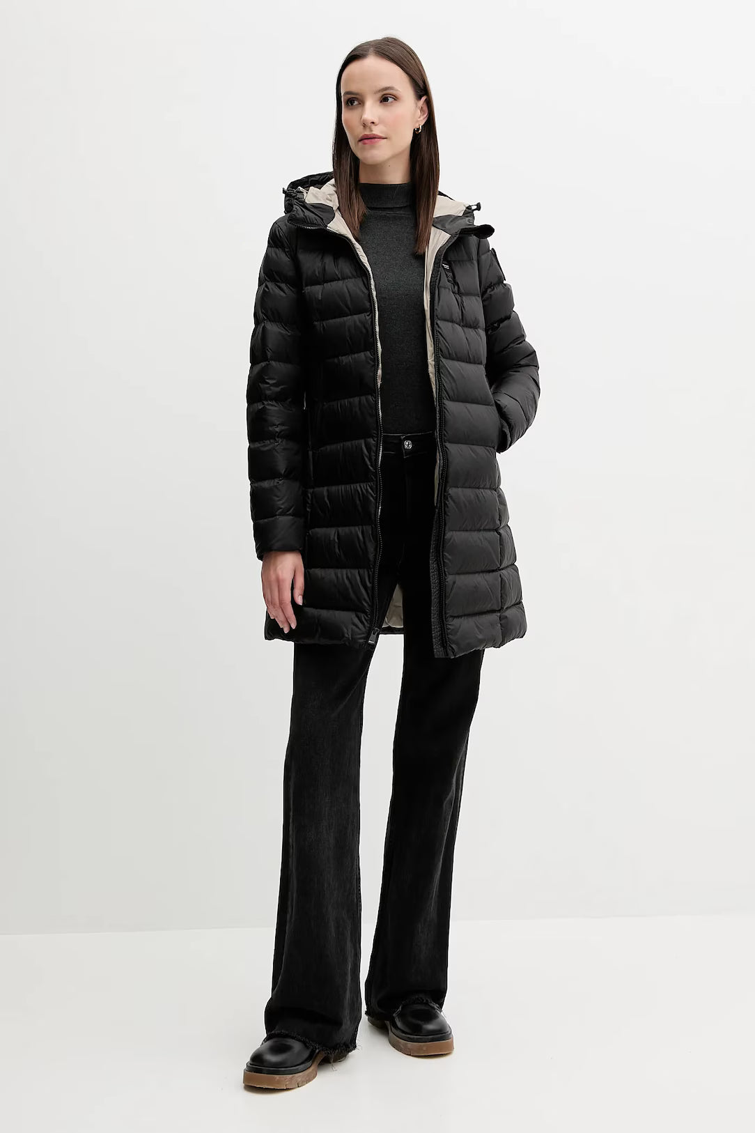 PIUMINO LUNGO BLAUER AGNES INT. PIUMA LOGO STRASS