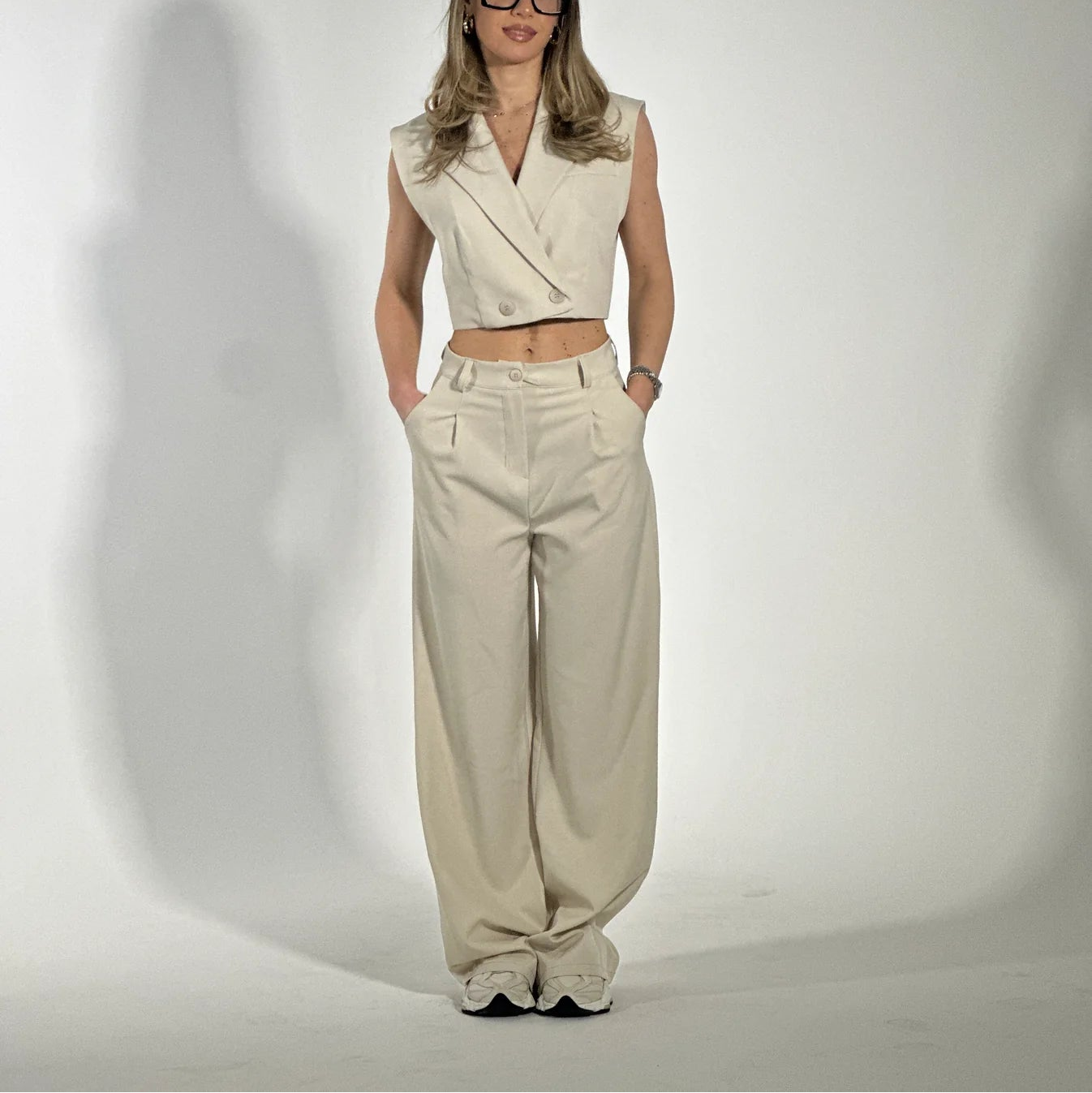 BLAZER SMANICATO SEM ANNARITA CROP OVER