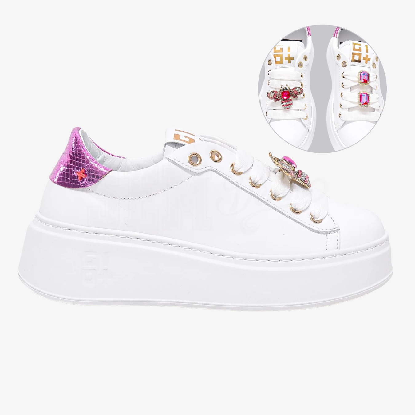 SCARPE GIOPIÙ COMBI BIANCO FUXIA