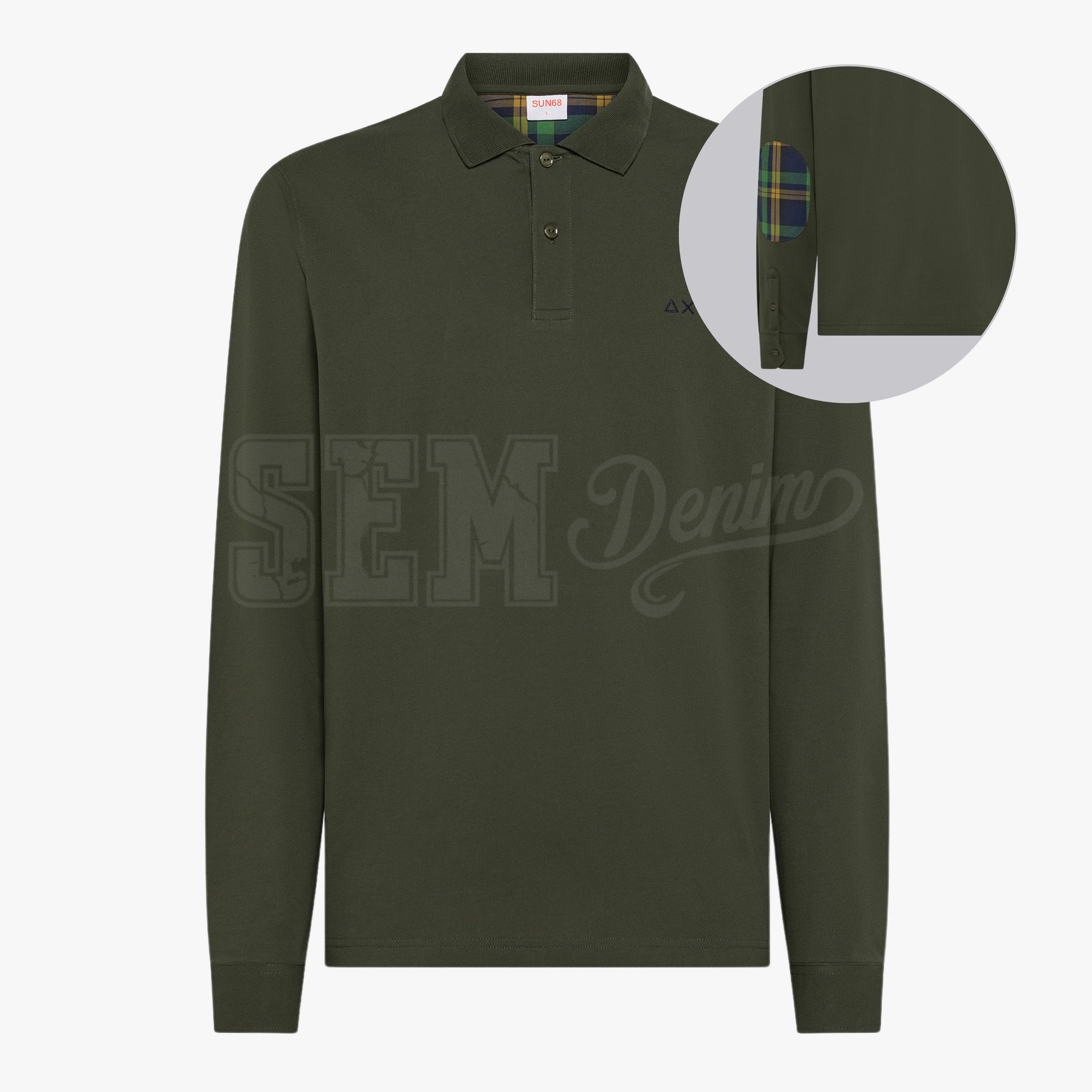 POLO SUN68 ML CONTRAST FABRIC ELBOW TOPPA