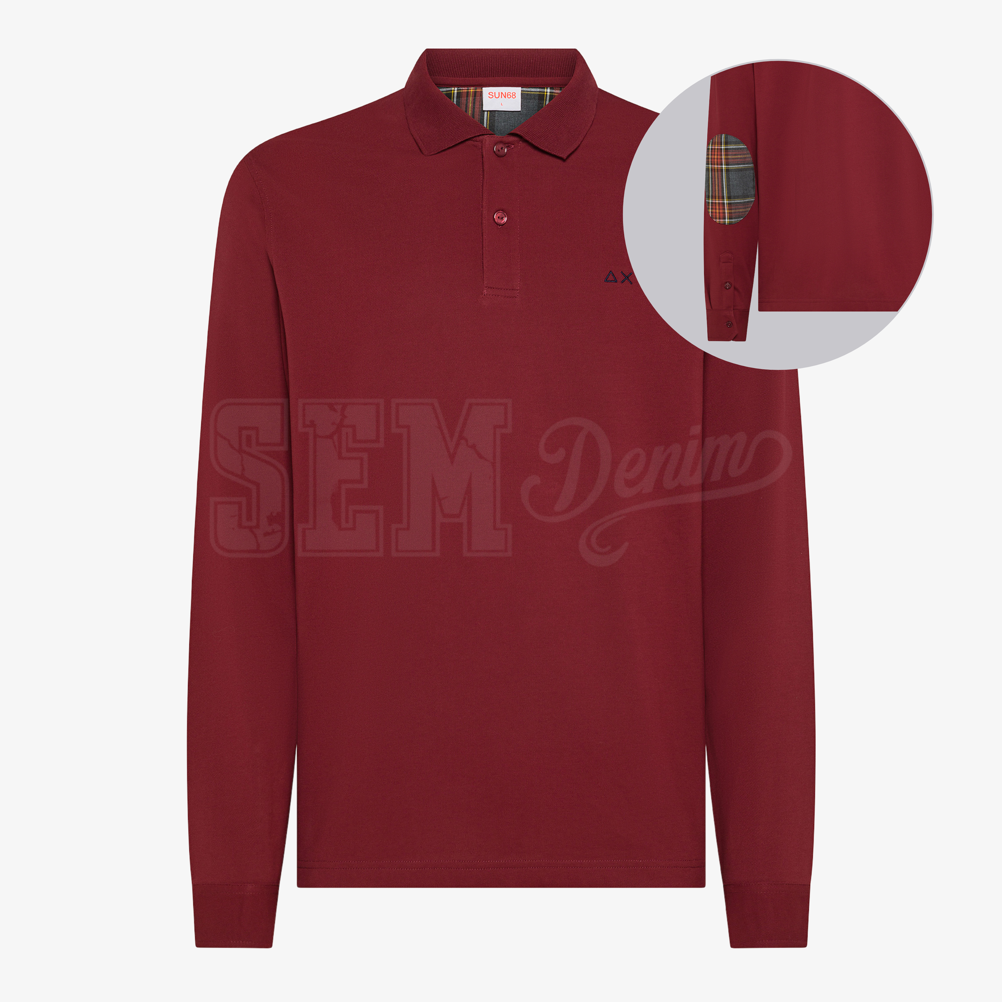 POLO SUN68 ML CONTRAST FABRIC ELBOW TOPPA