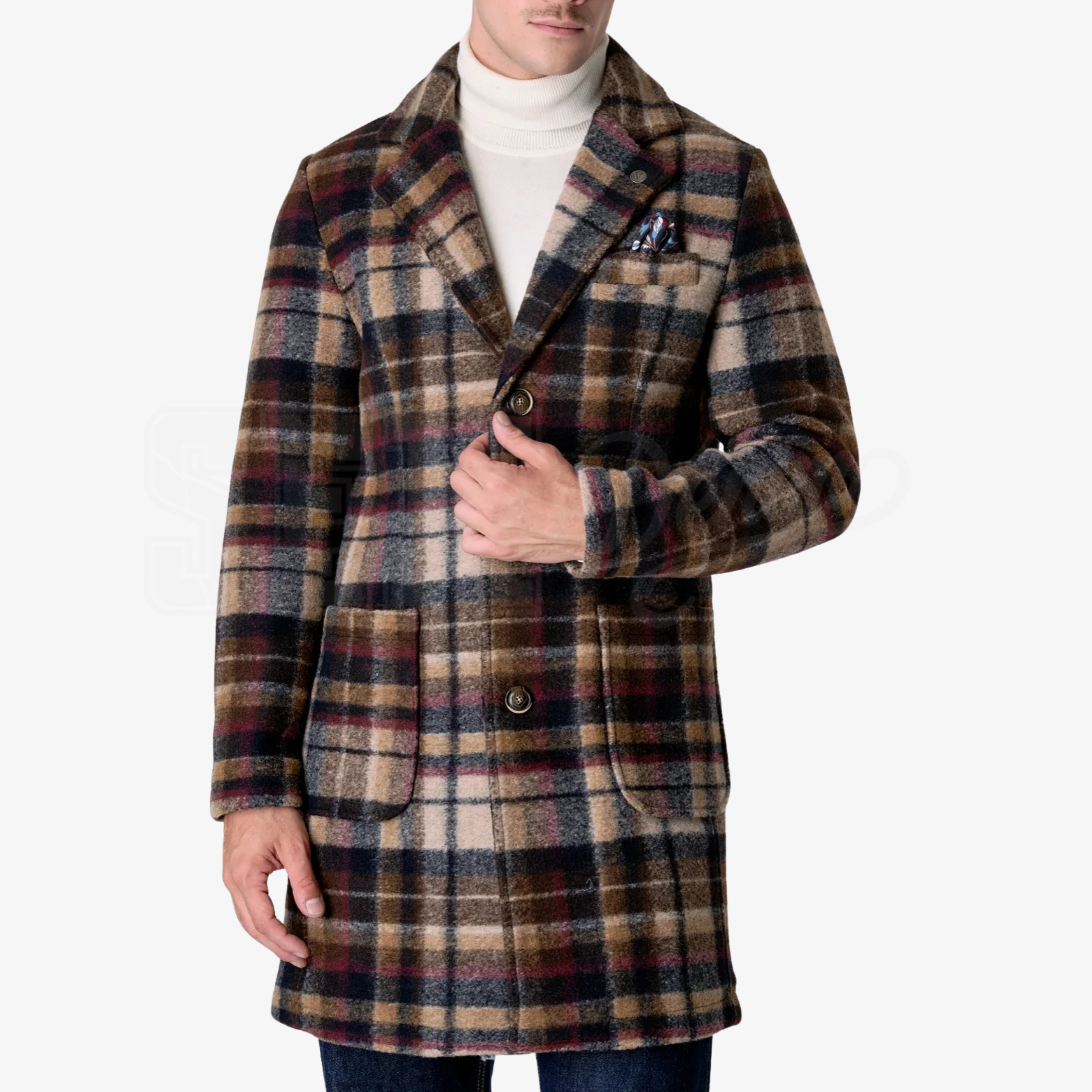 CAPPOTTO V2 BRAND SARTORIALE CHECK BLU