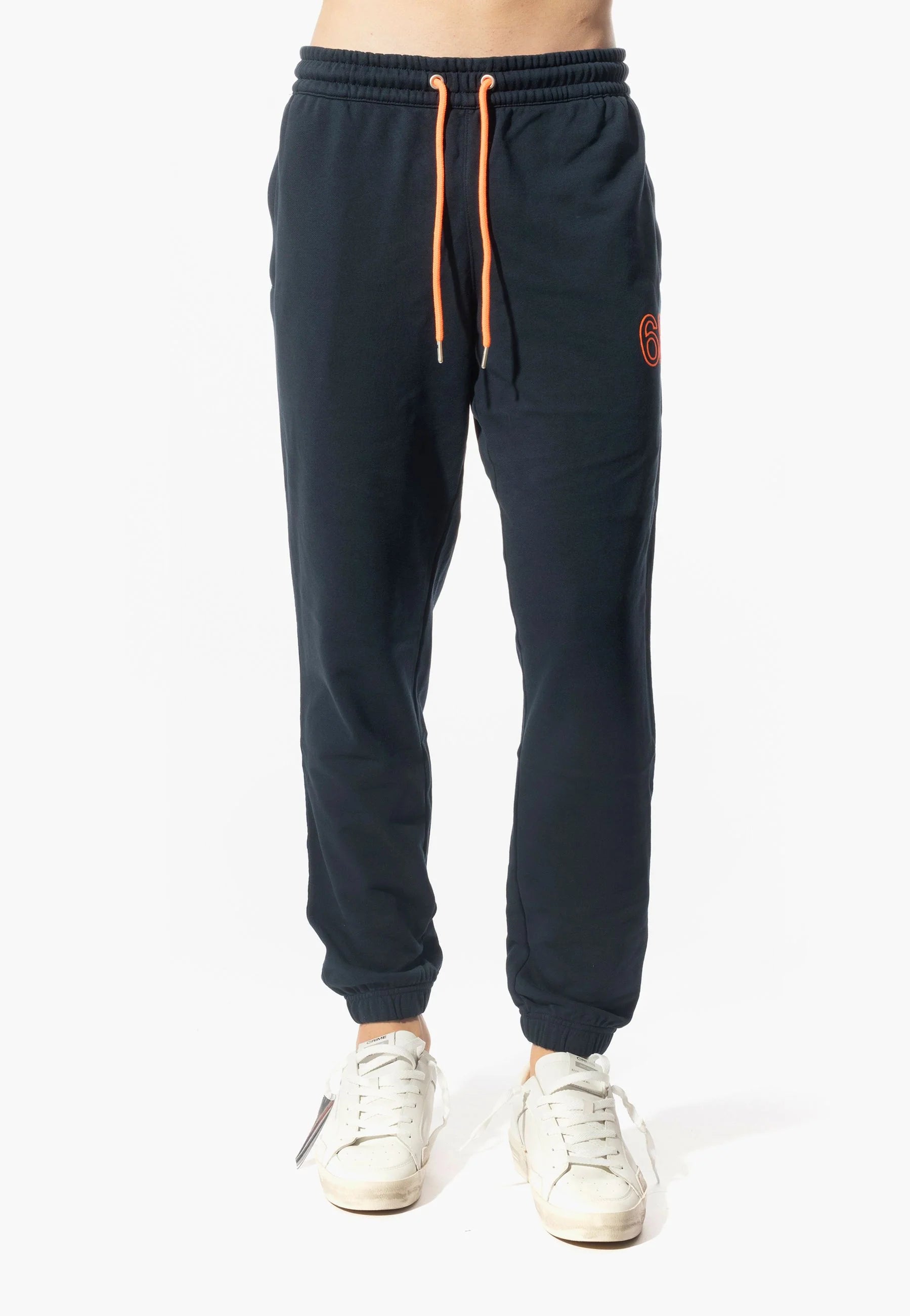 JOGGER SUN68 PANTALONE LOGO BIG FLUO IN FELPA FLEECE