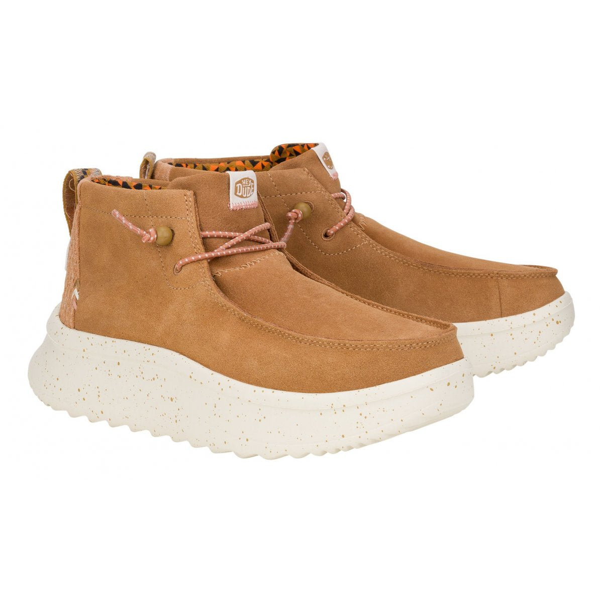MOCASSINO HEY DUDE HIGH WENDY PEAK SUEDE CAMMELLO