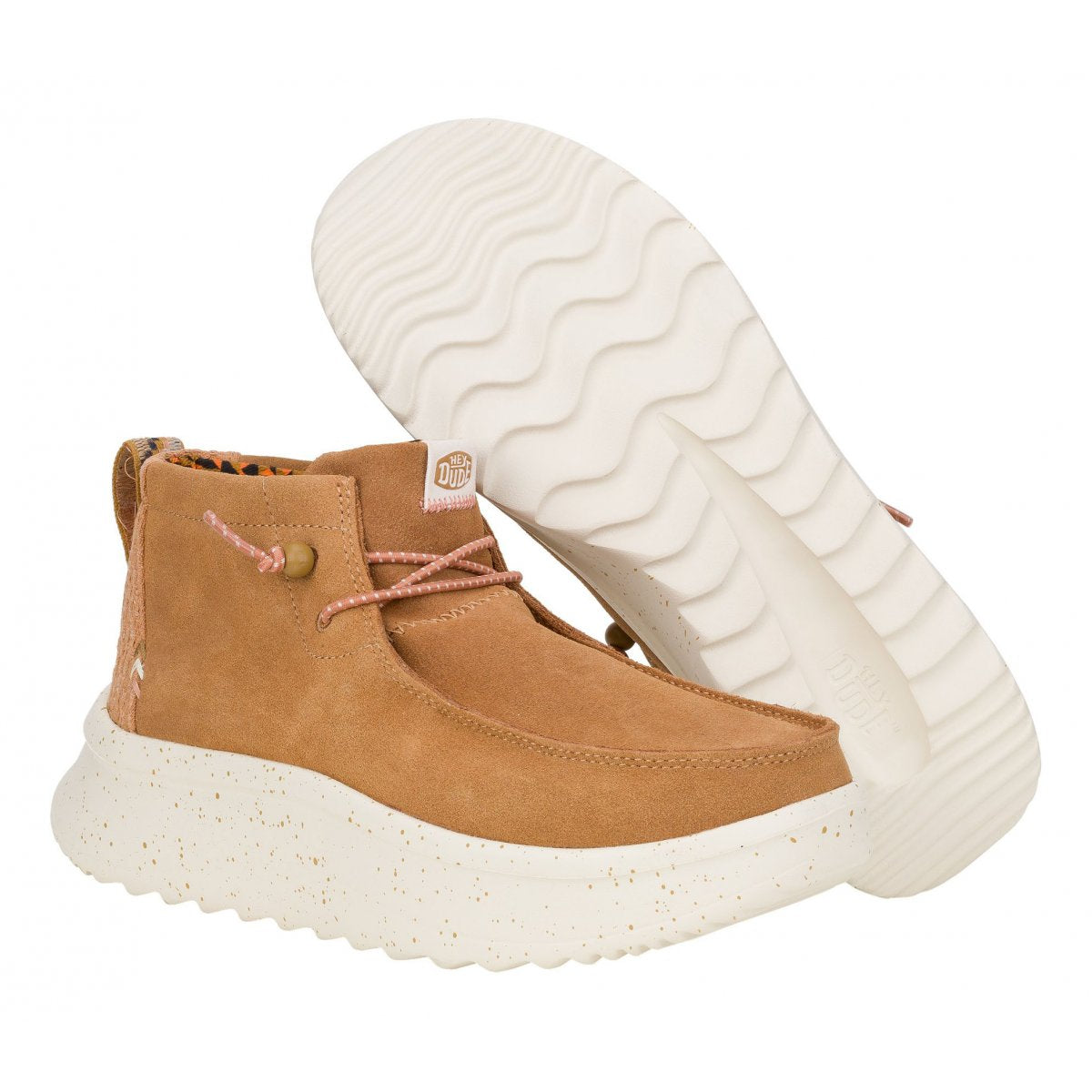 MOCASSINO HEY DUDE HIGH WENDY PEAK SUEDE CAMMELLO