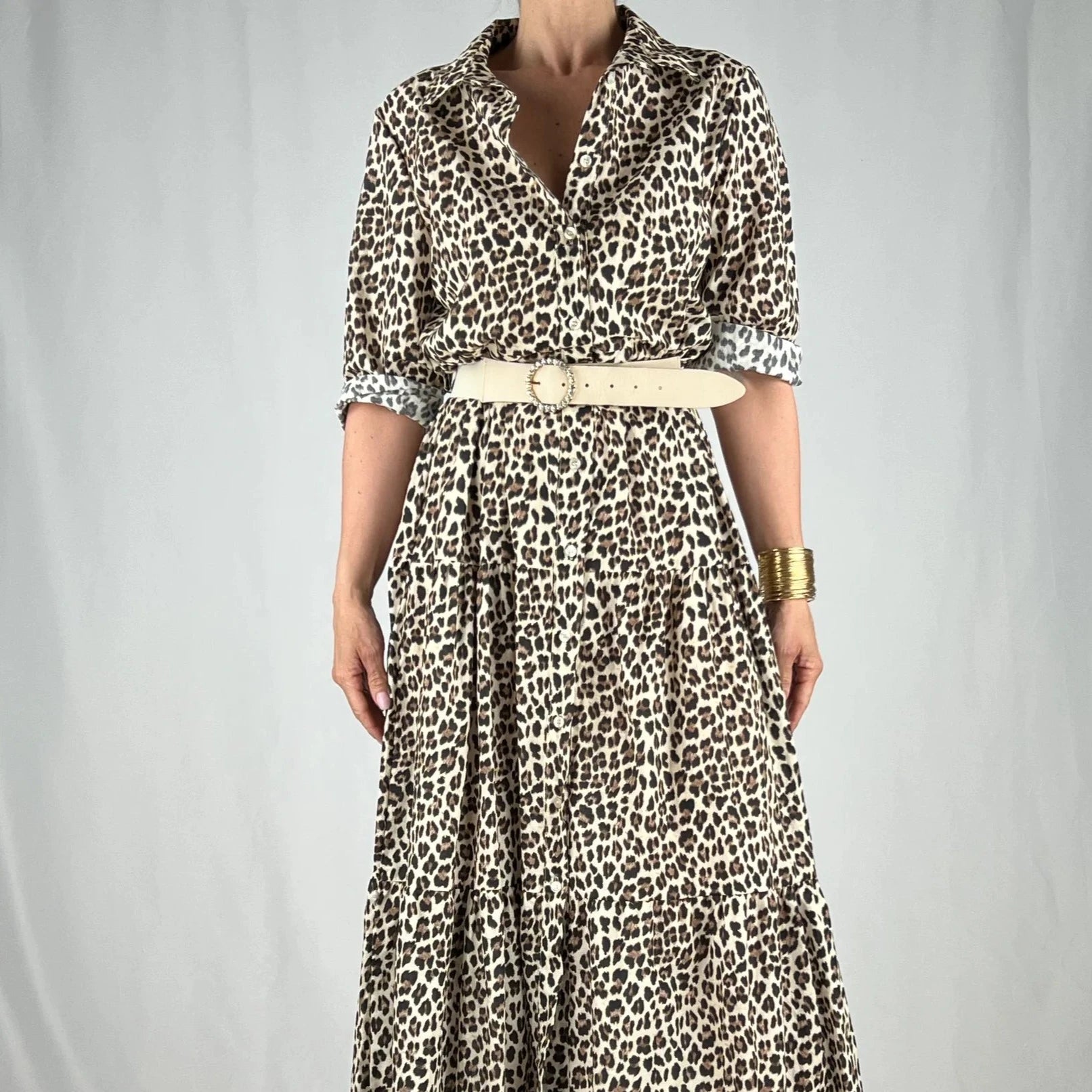 ABITO SEM IDIONA LUNGO COLLO CAMICIA MAN 3/4 COTONE