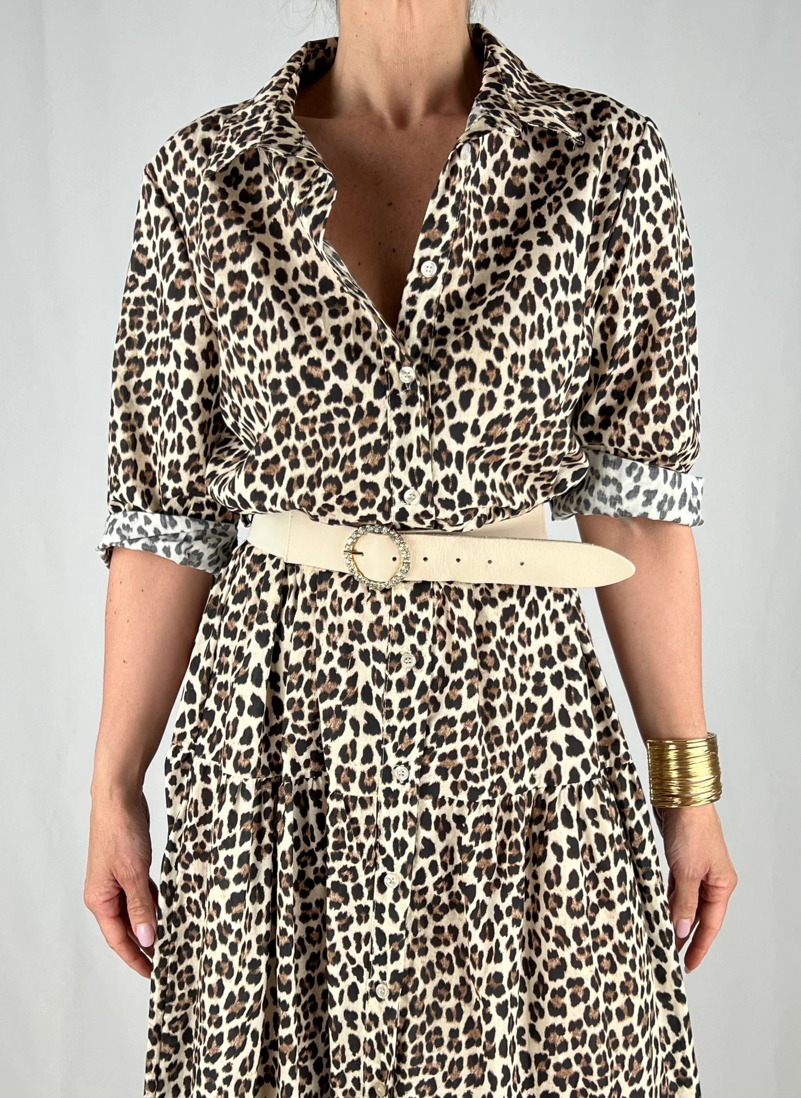 ABITO SEM IDIONA LUNGO COLLO CAMICIA MAN 3/4 COTONE