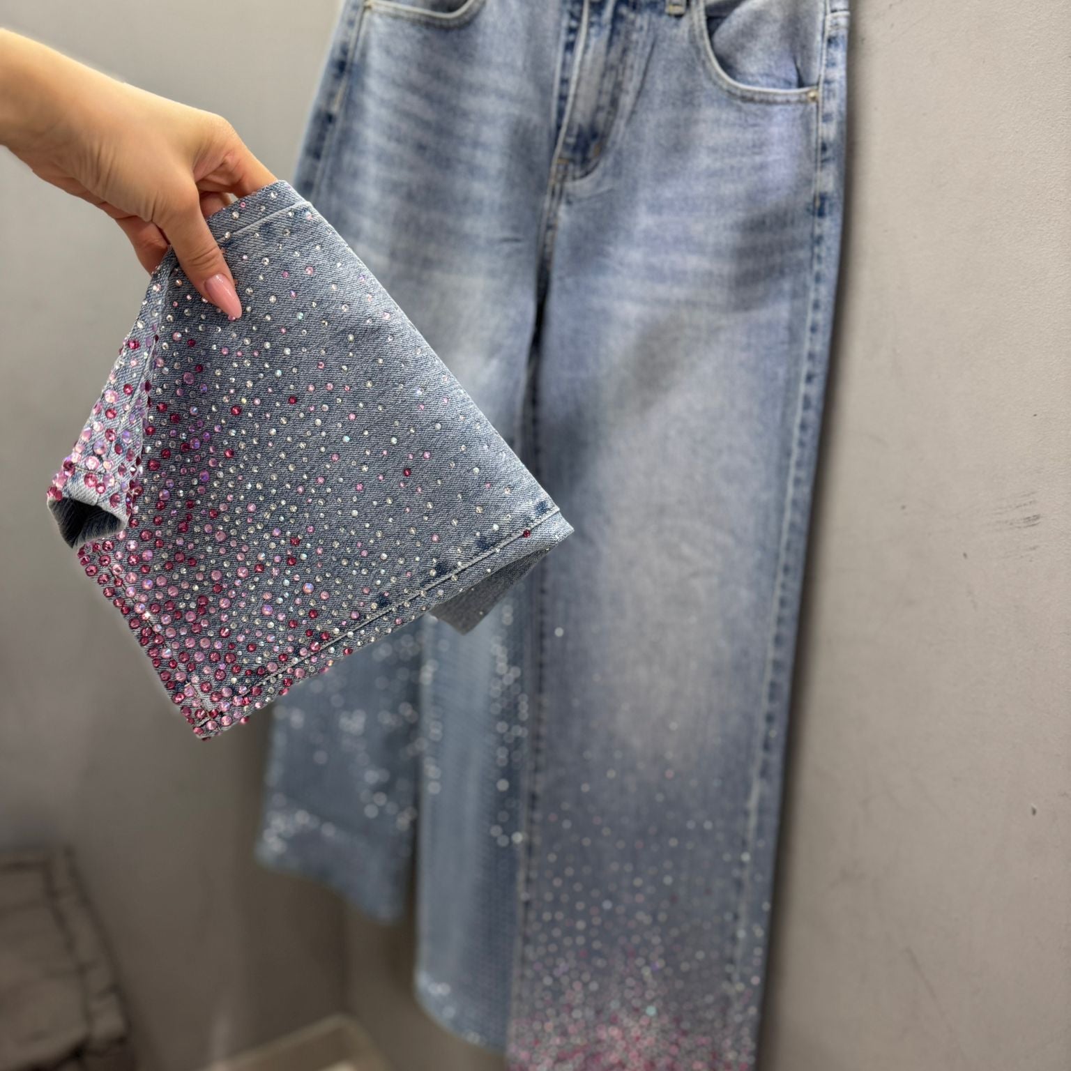 JEANS PALAZZO DIAMOND RAIN FUXIA FONDOM