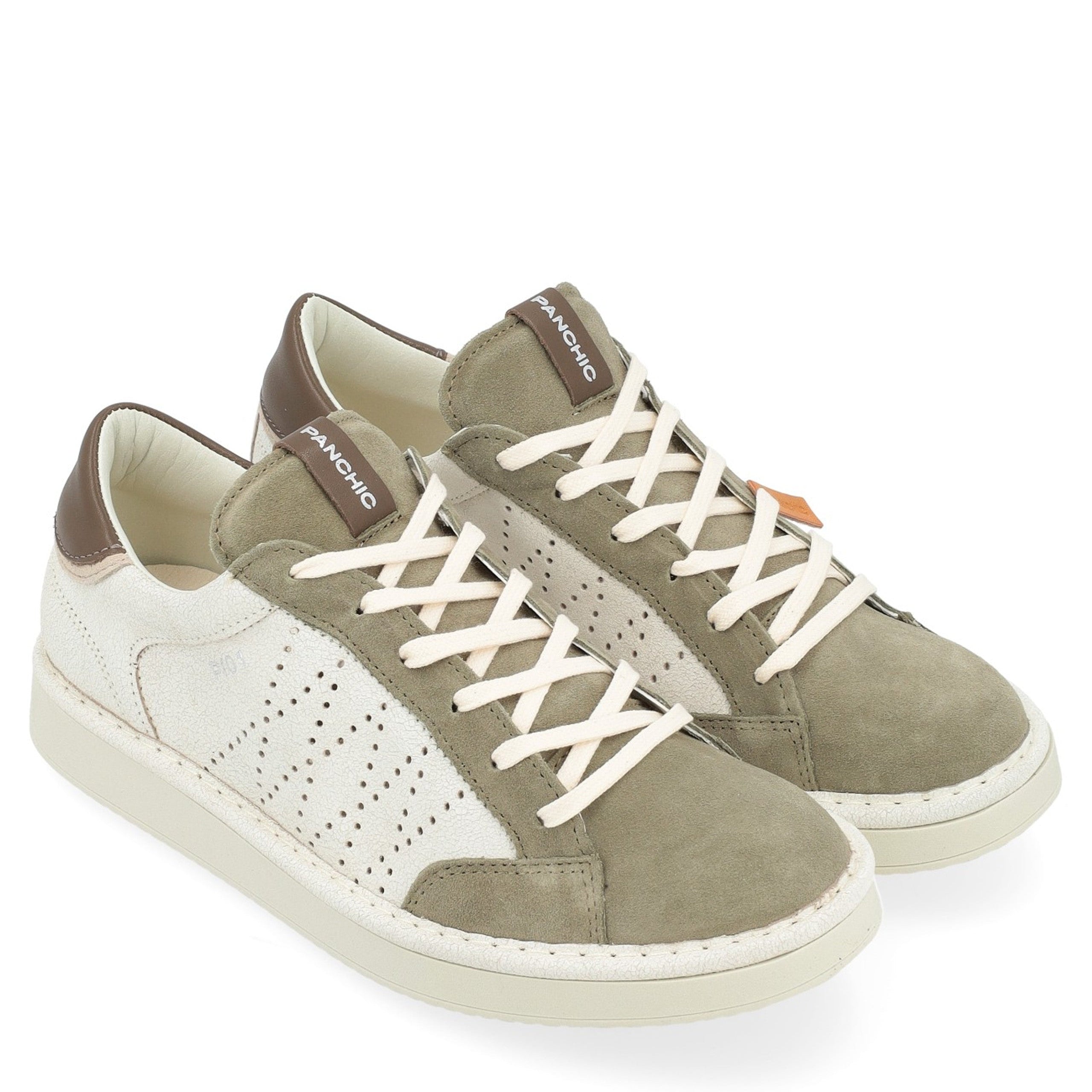 SCARPE PANCHIC P01 LACE-UP CRACKED MATT SUEDE IVORY MILITARE