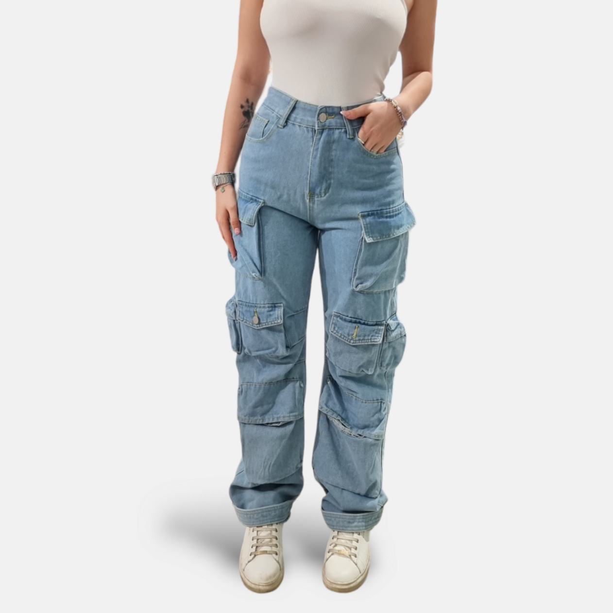 JEANS ALENA MULTITASCHE CARGO PALAZZO
