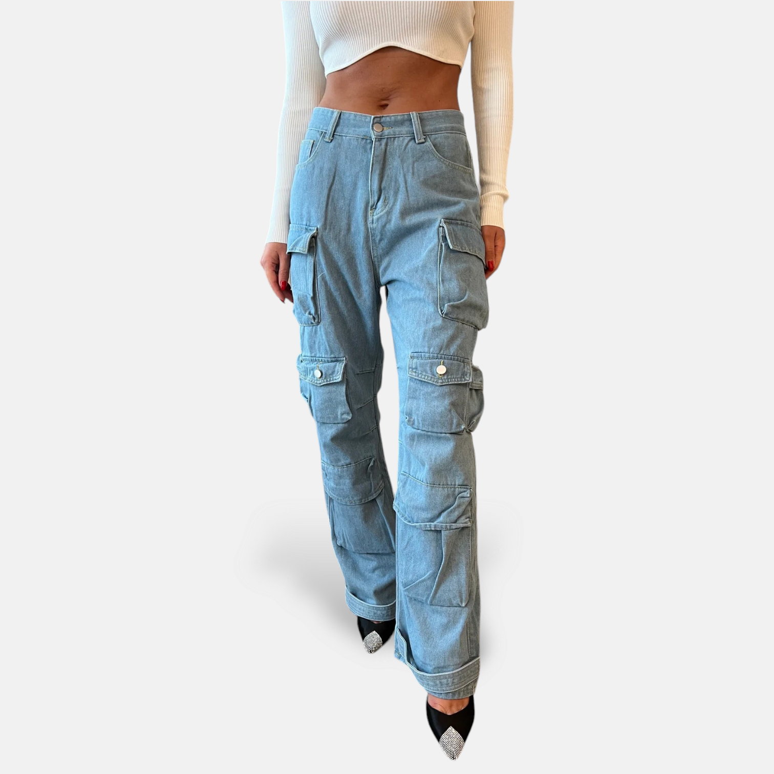 JEANS ALENA MULTITASCHE CARGO PALAZZO