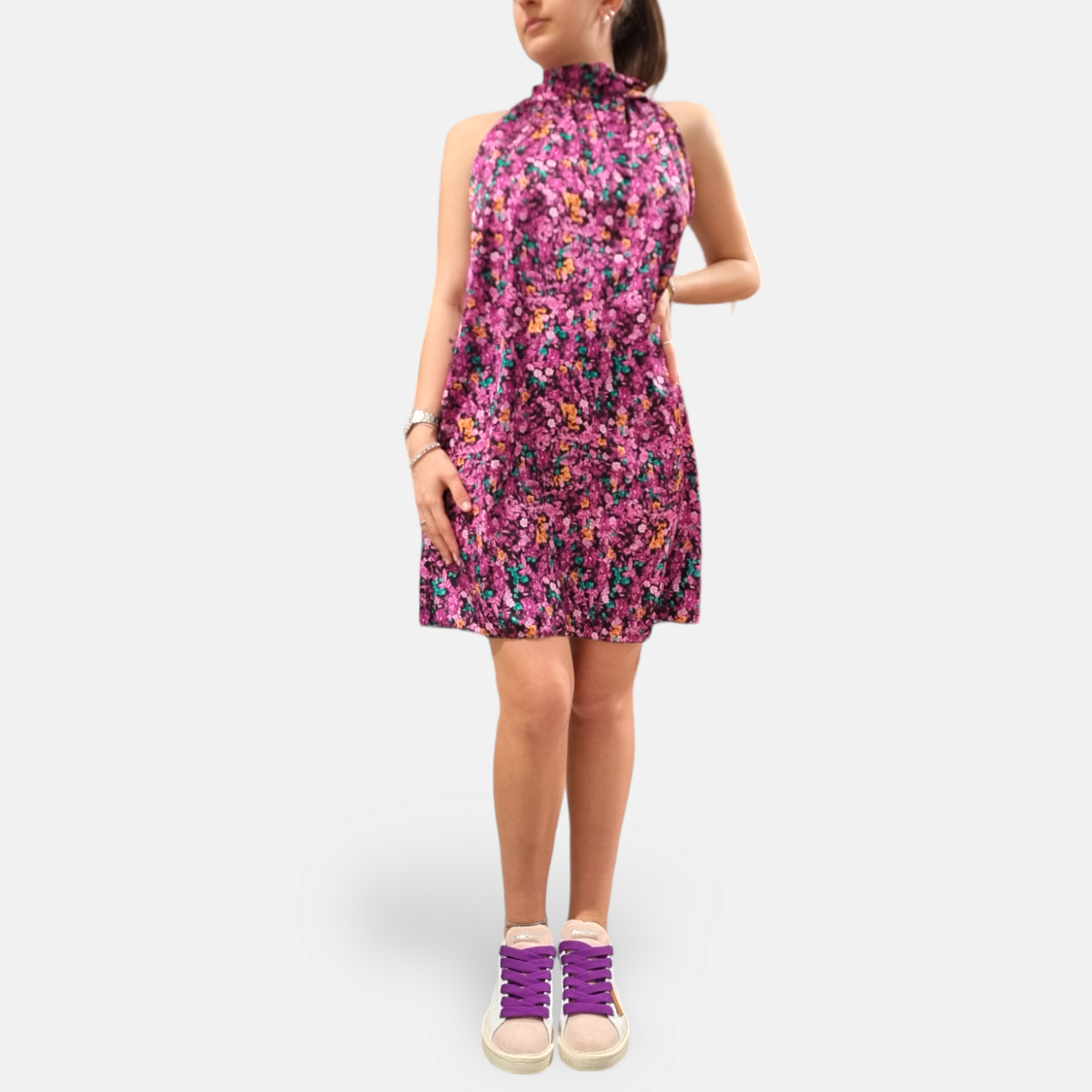 ABITINO COLLO SMANICATO FANTASIA FIORATO