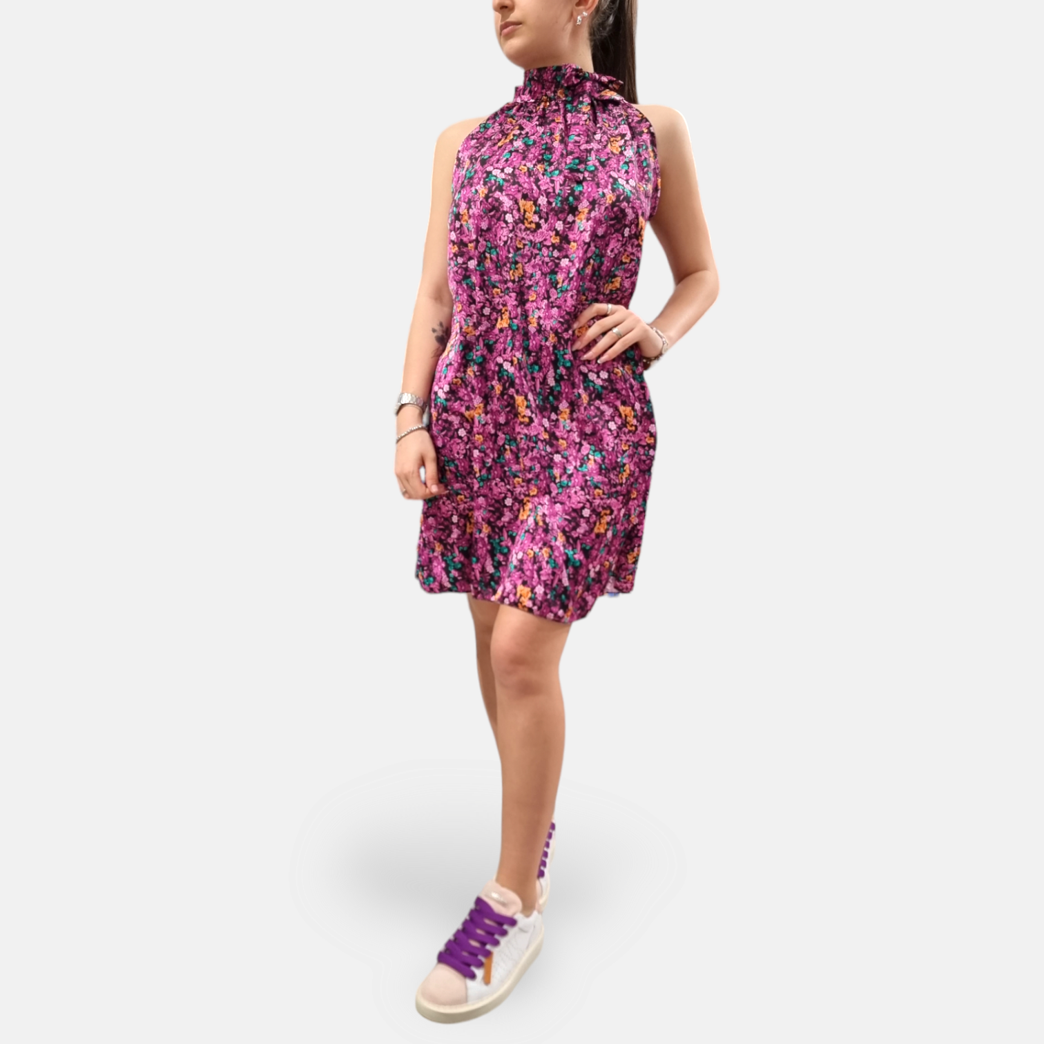 ABITINO COLLO SMANICATO FANTASIA FIORATO