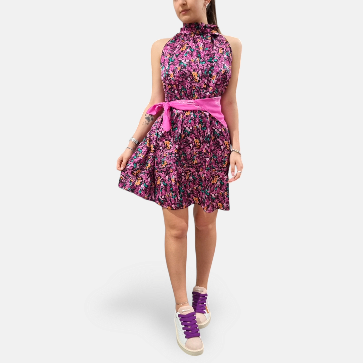 ABITINO COLLO SMANICATO FANTASIA FIORATO