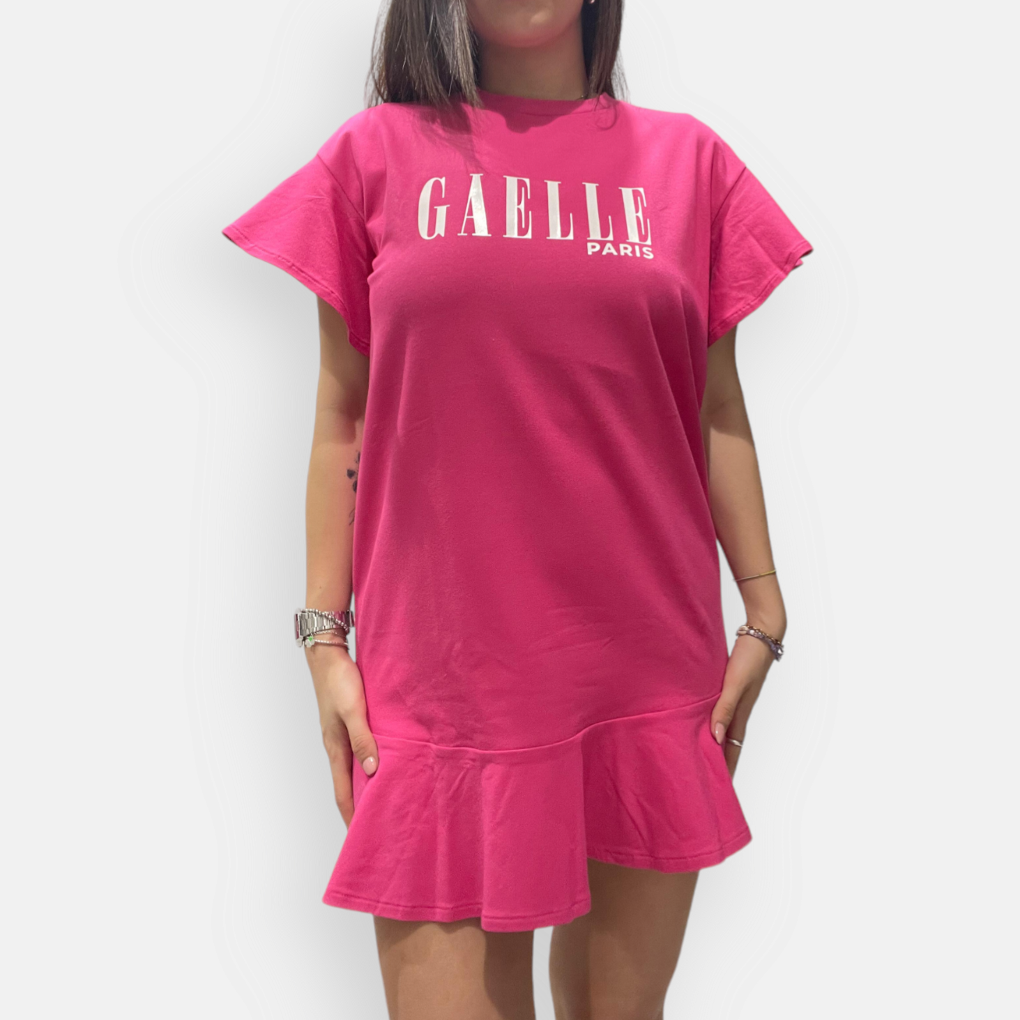 MAXI T-SHIRT GAELLE PARIS MANICA CON BALZE