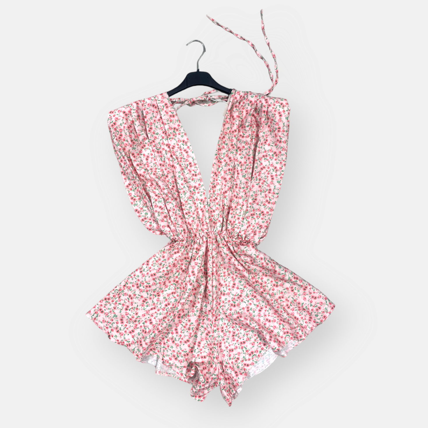 JUMPSUIT SEM IANA CORTO SCOLLO F/R FIORATO CON SPALLINE