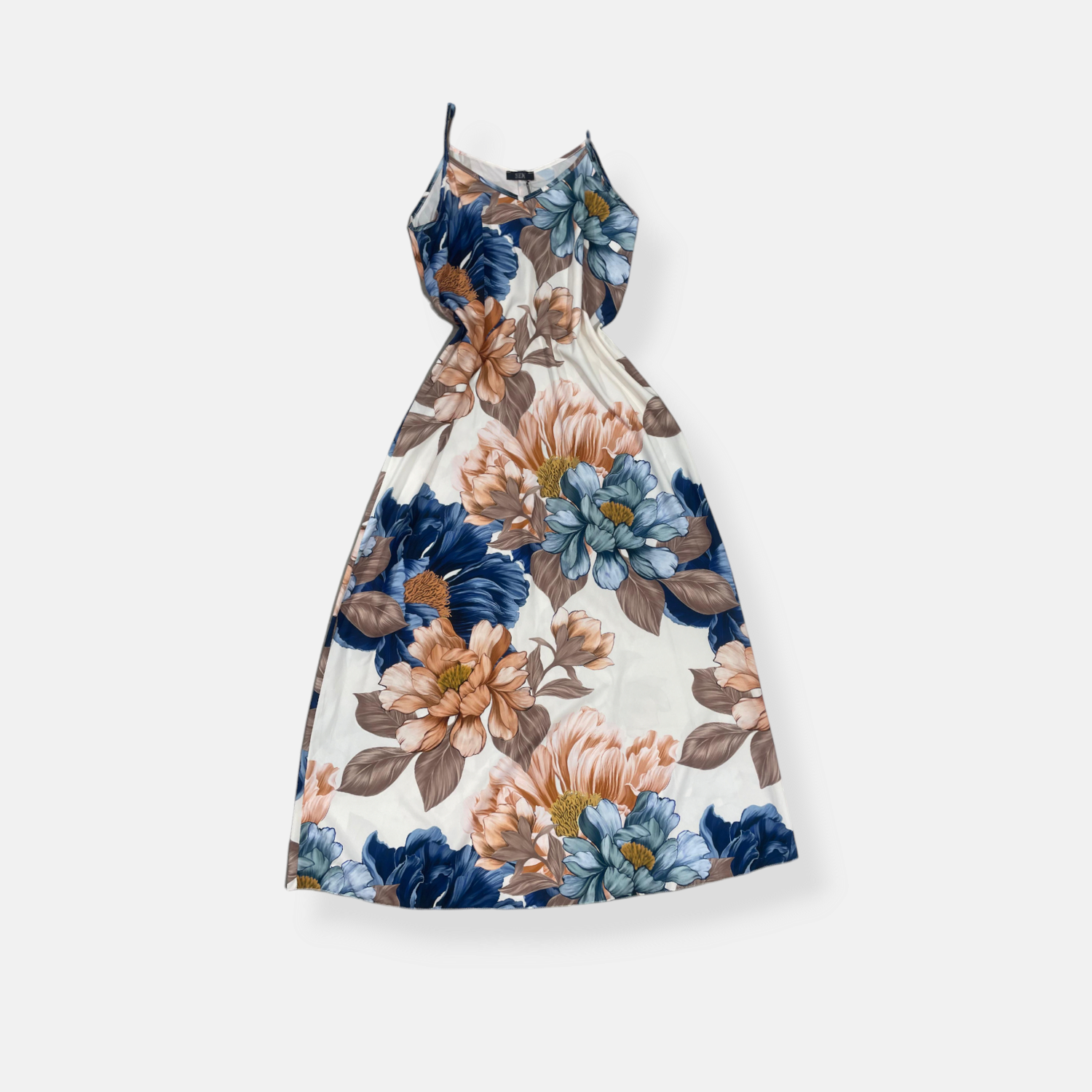 ABITO SEM LORENA LUNGO SMANICATO IN SATIN FIORATO