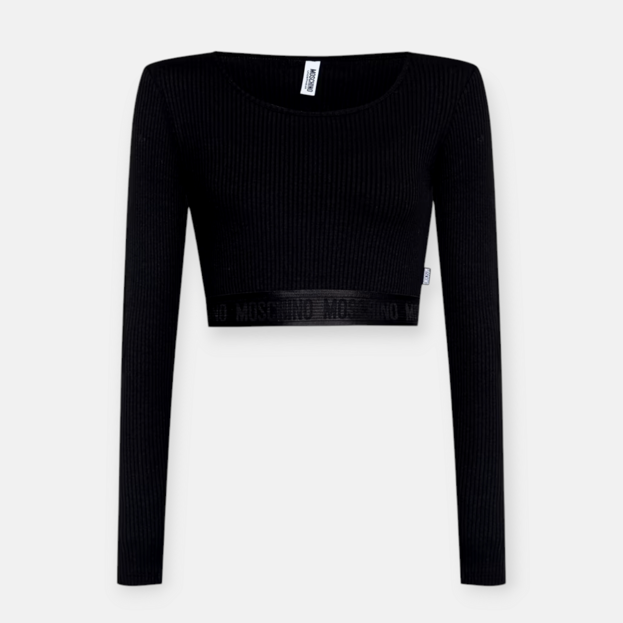 TSHIRT MOSCHINO CROP ML RIB BANDA