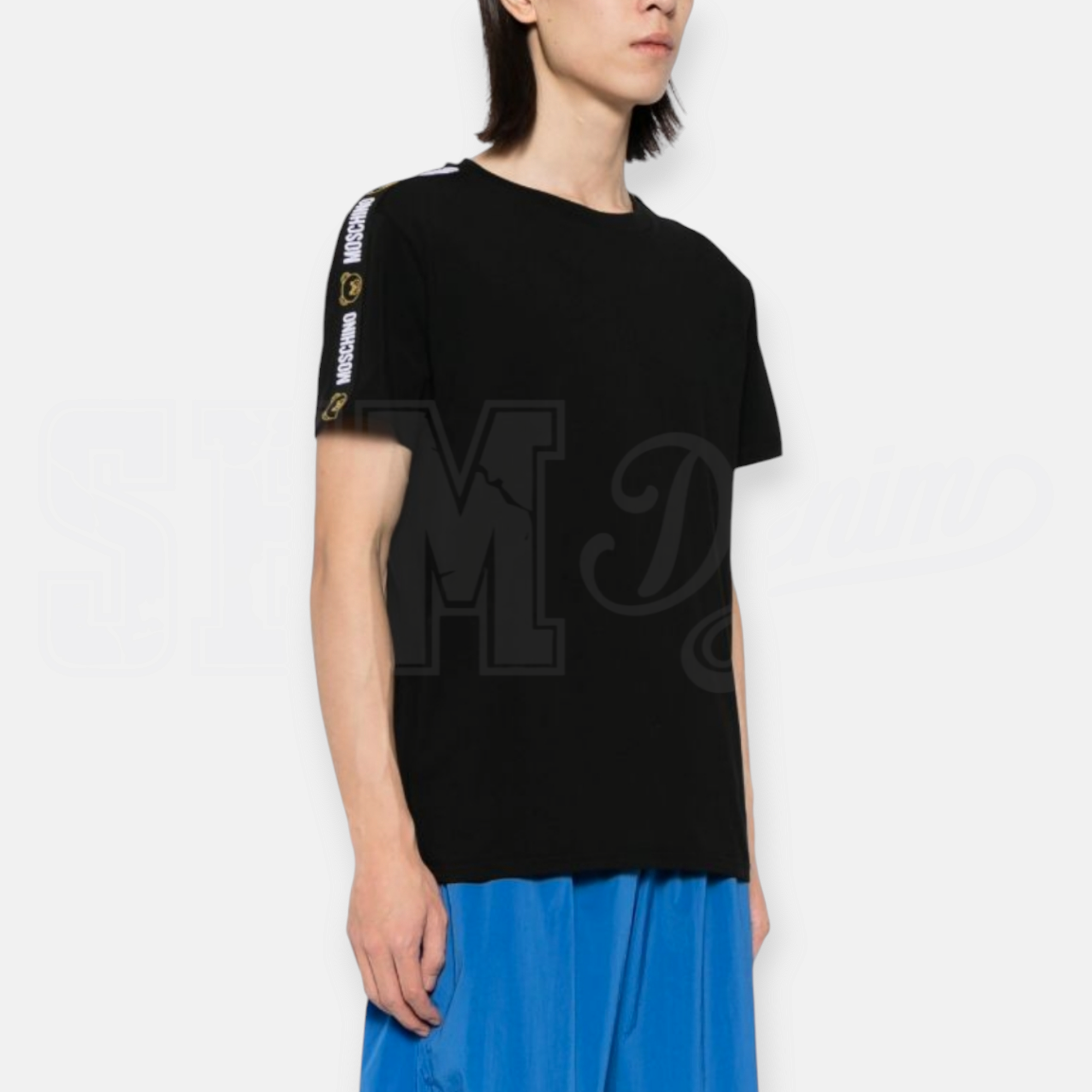 TSHIRT MOSCHINO STRETCH JERSEY BANDA MANICA CORTA