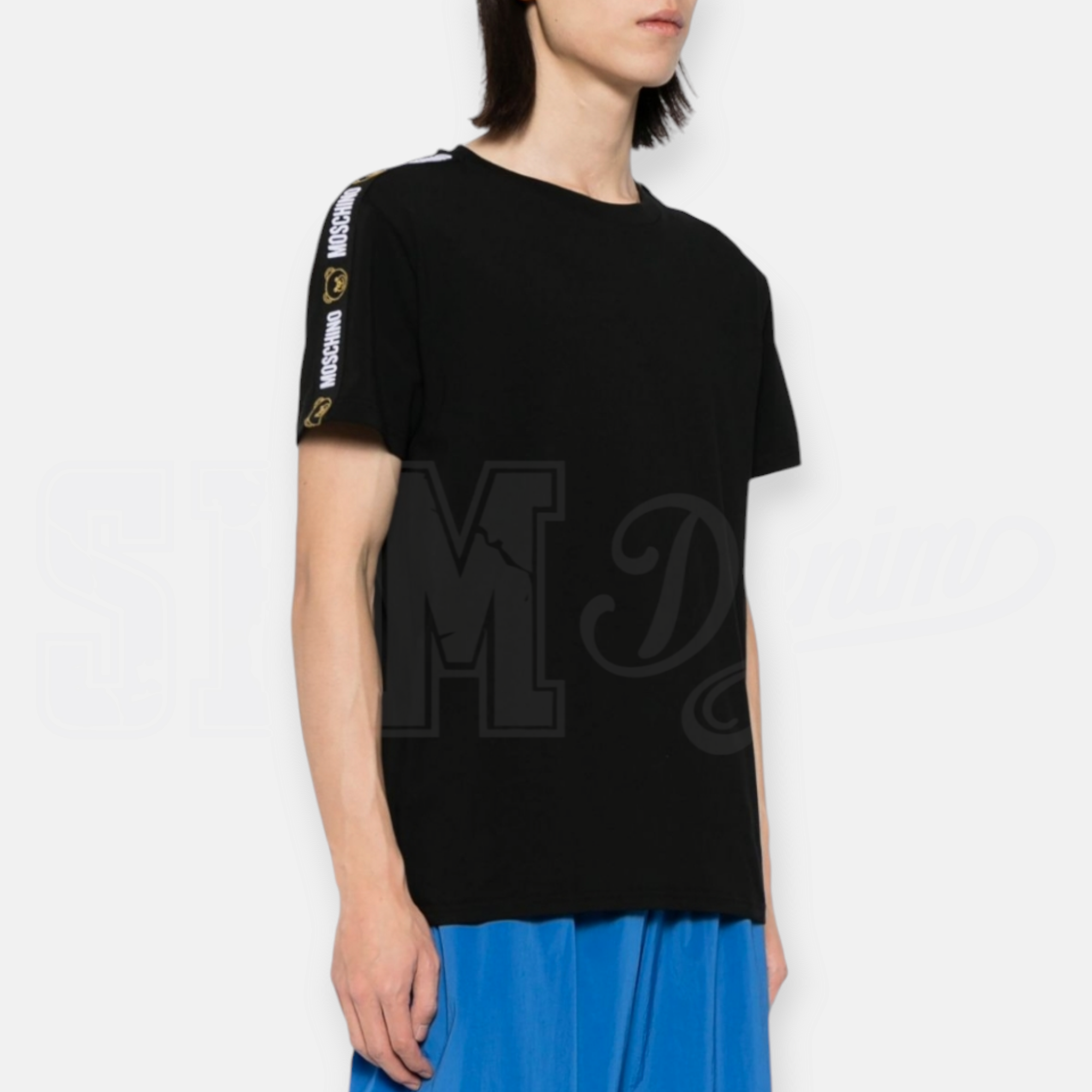 TSHIRT MOSCHINO STRETCH JERSEY BANDA MANICA CORTA