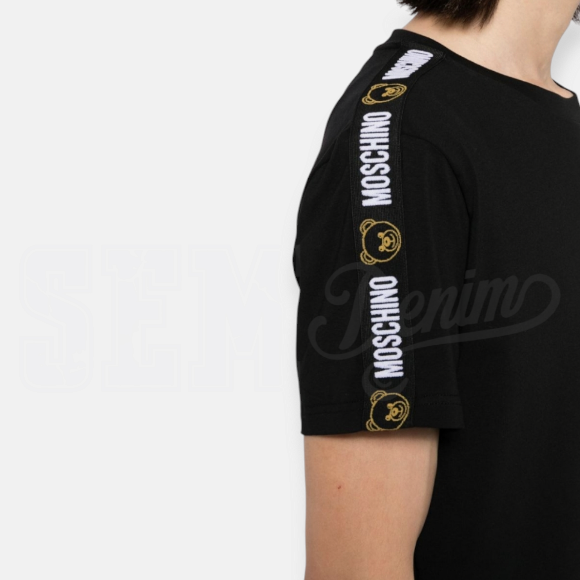 TSHIRT MOSCHINO STRETCH JERSEY BANDA MANICA CORTA