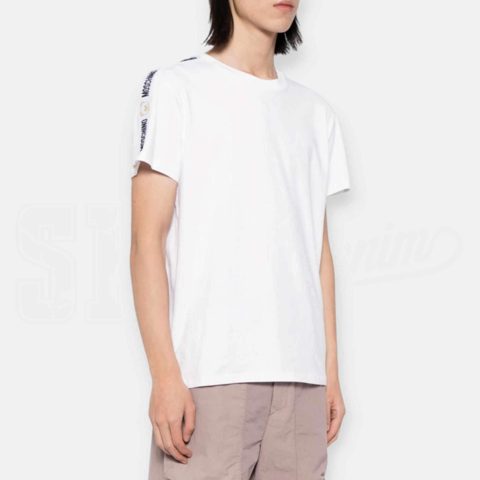 TSHIRT MOSCHINO STRETCH JERSEY BANDA MANICA CORTA