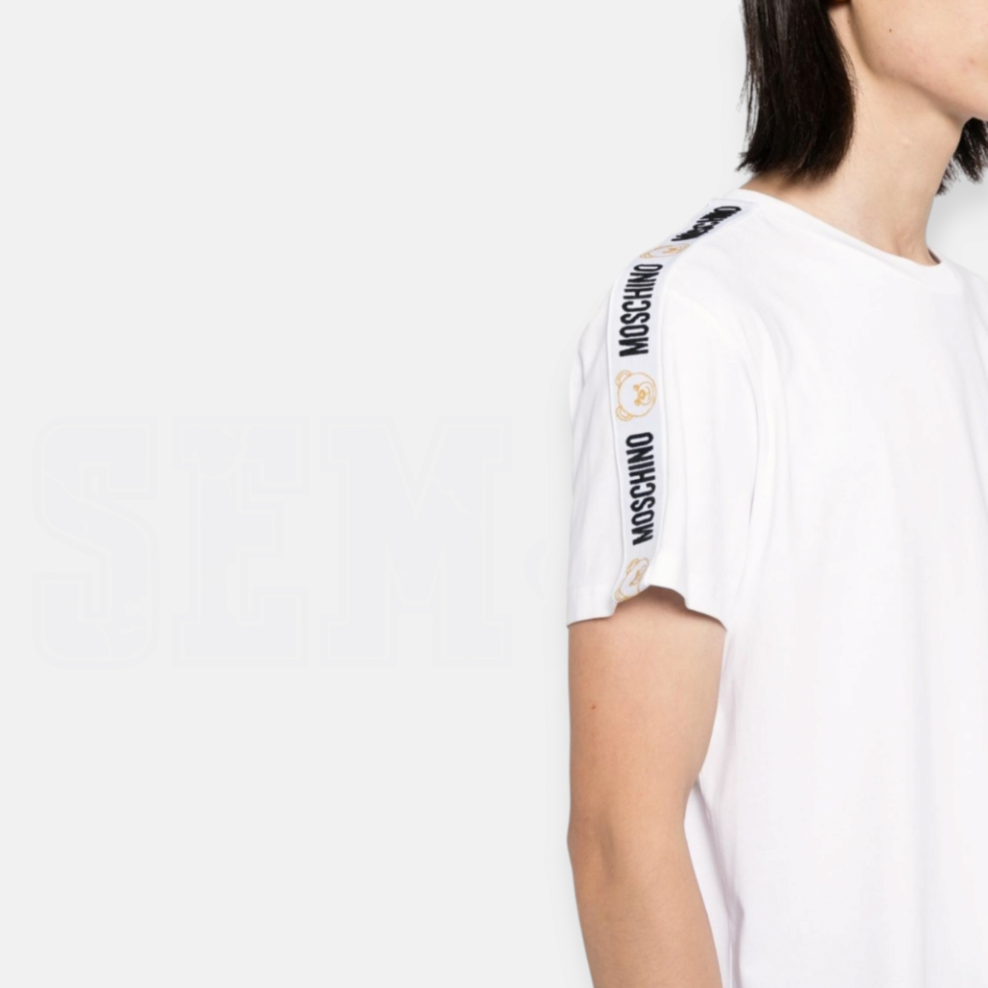 TSHIRT MOSCHINO STRETCH JERSEY BANDA MANICA CORTA