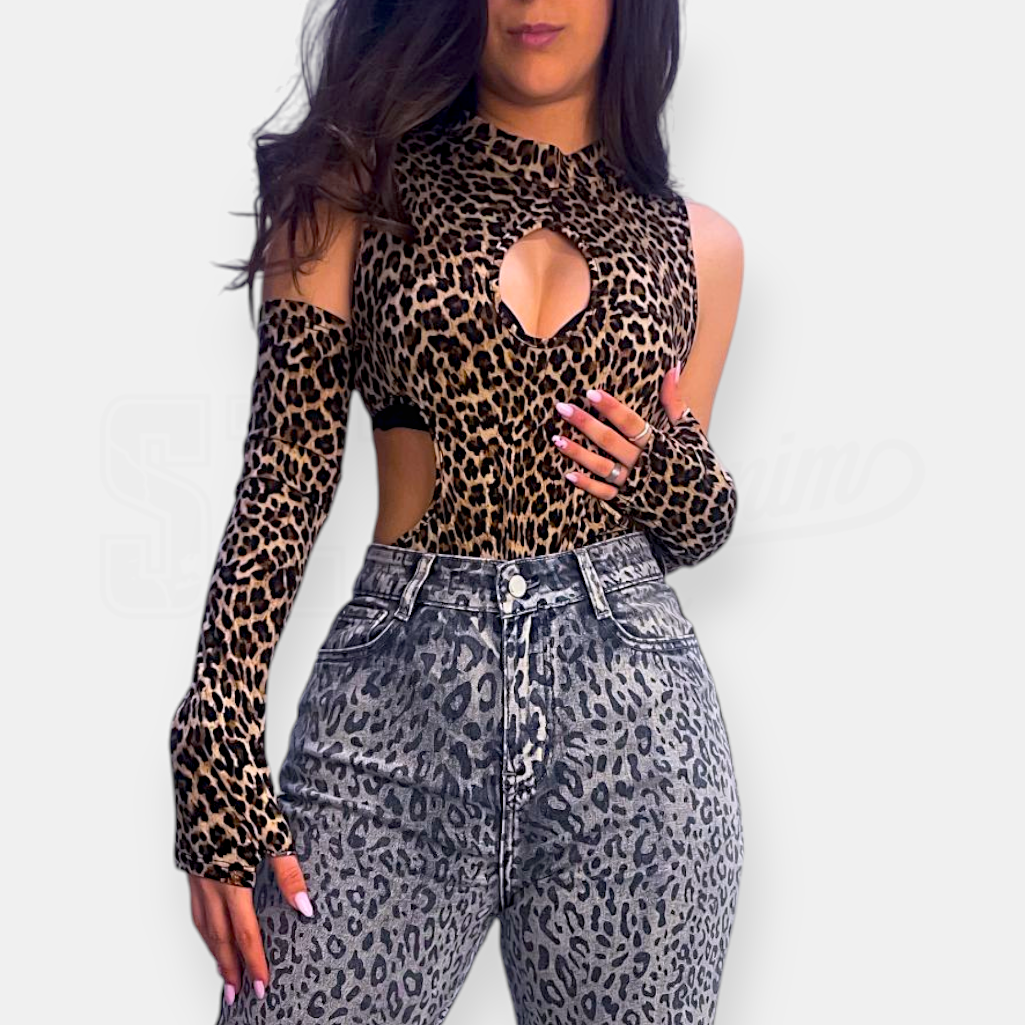 BODY SEM ANNA SCOLLO A GOCCIA TRAFORATO LATI CON MANICOTTI