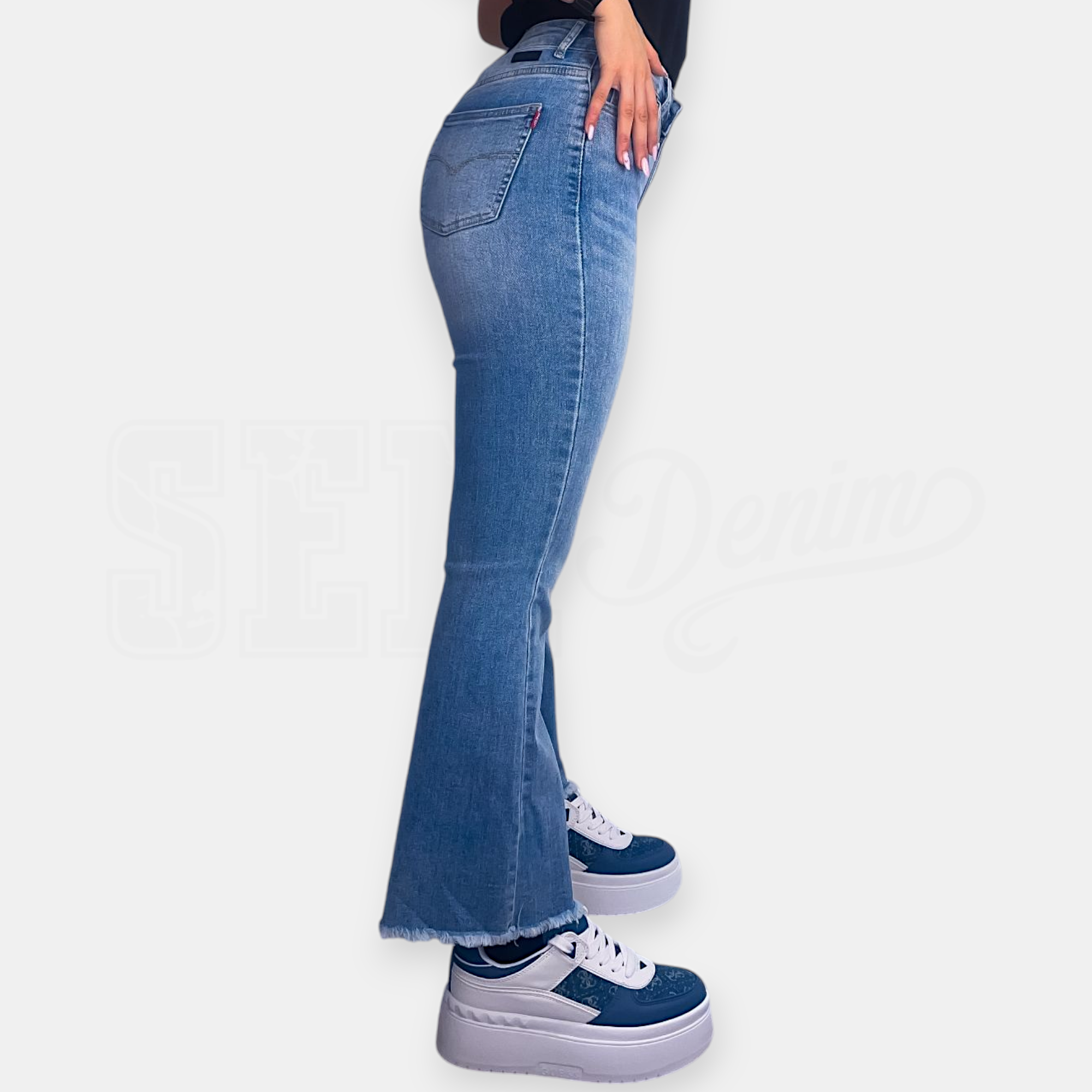 JEANS SEM ANGELINA SHAPE-UP LOVE TAG FONDO TAGLIATO FLARE