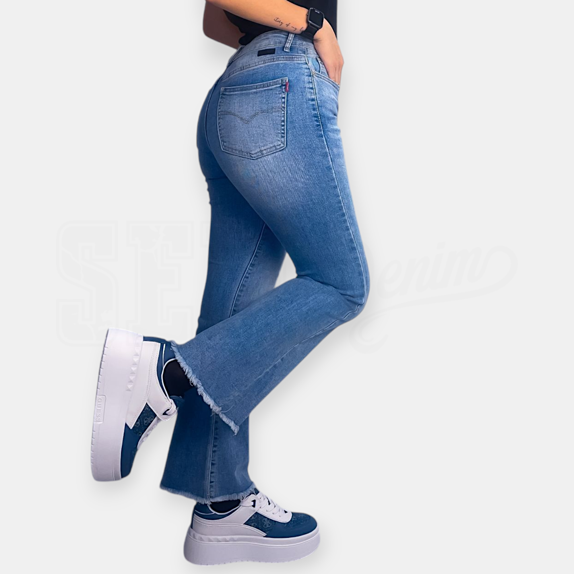 JEANS SEM ANGELINA SHAPE-UP LOVE TAG FONDO TAGLIATO FLARE