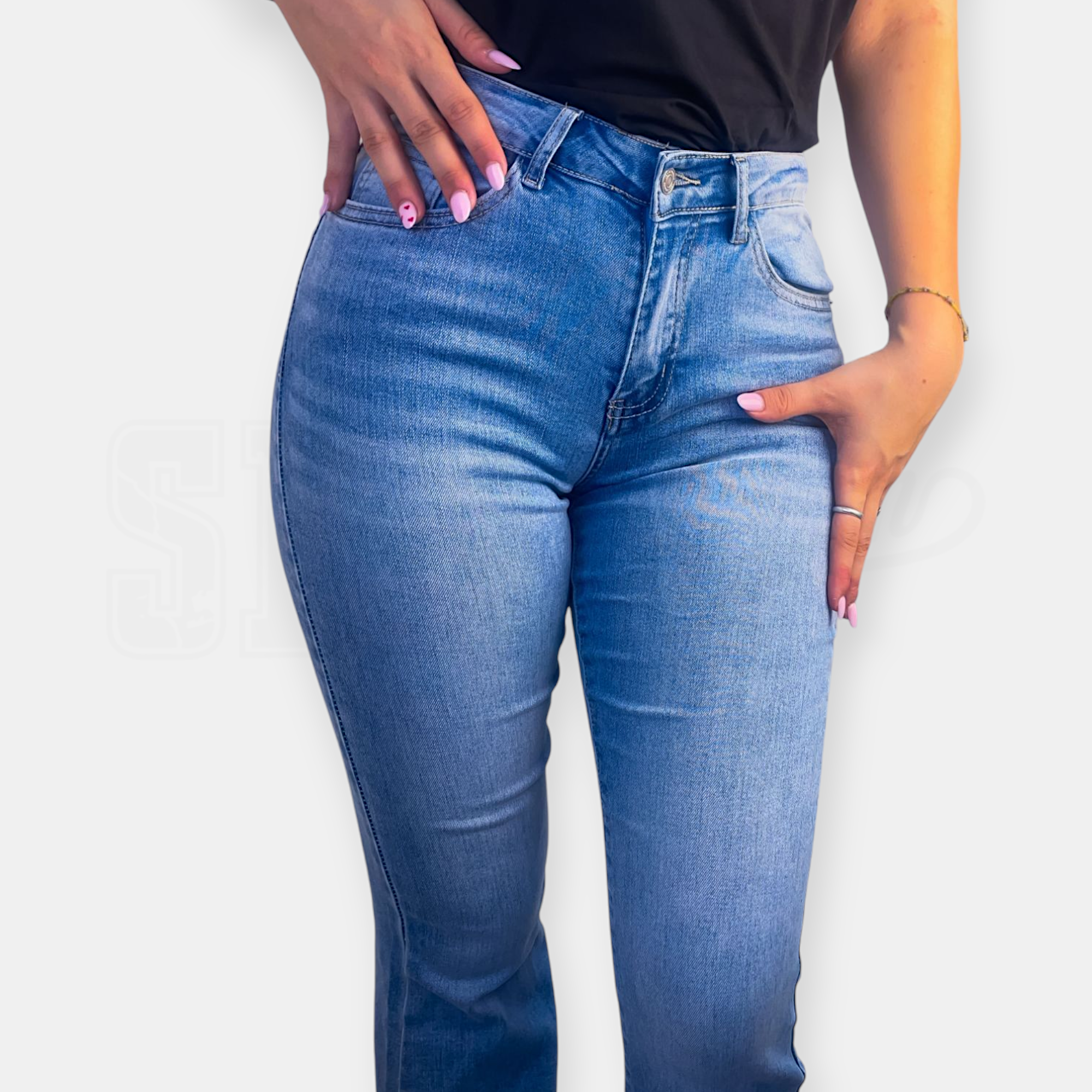 JEANS SEM ANGELINA SHAPE-UP LOVE TAG FONDO TAGLIATO FLARE