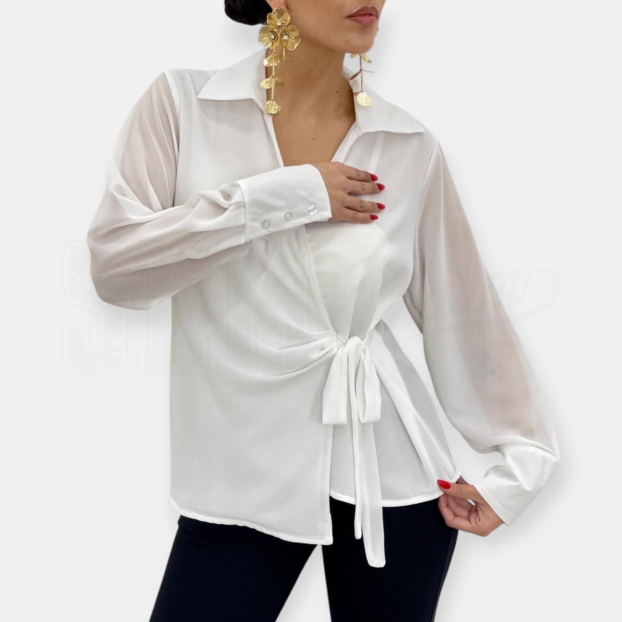 BLUSA SEM ANITA SCOLLO V CHIUSURA NODO LATERALE SEMITRASP