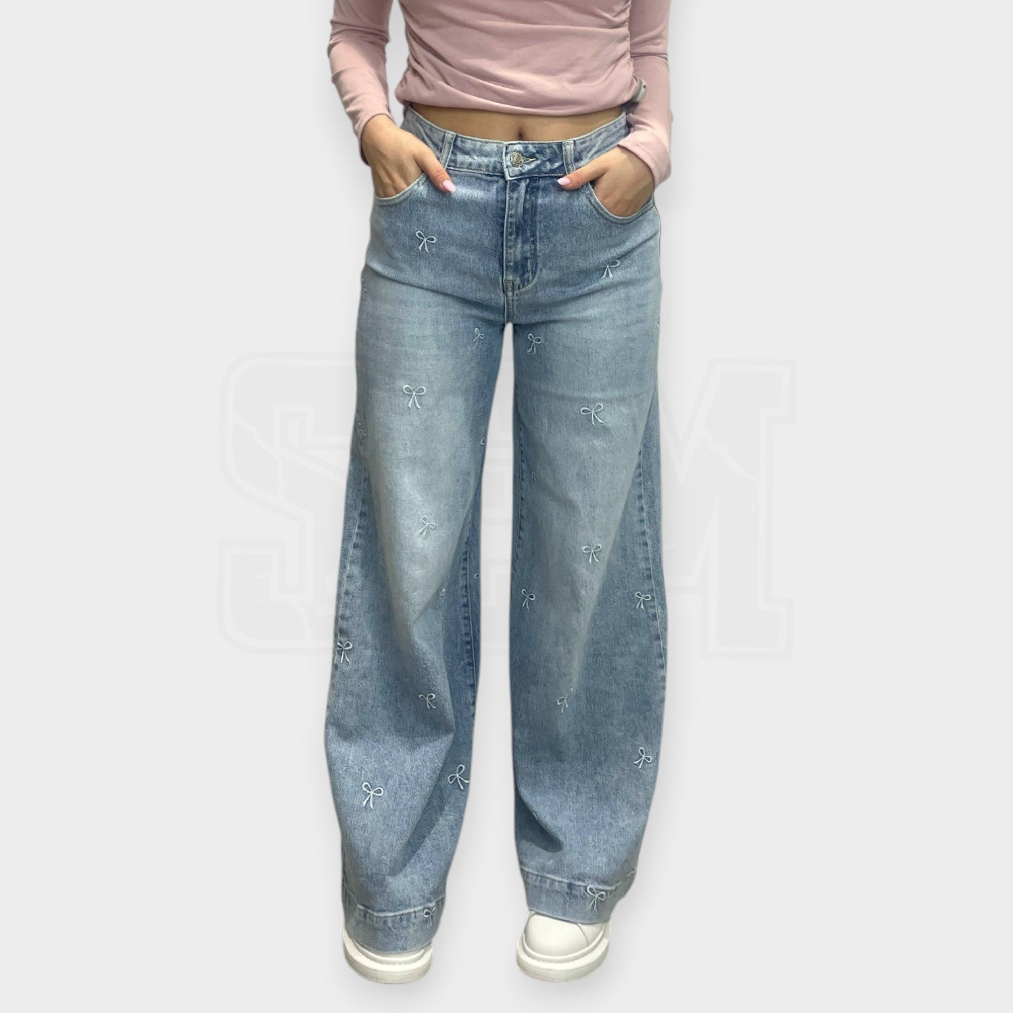 JEANS SEM ALESSANDRA WIDE LEG FULL TASSEL FIOCCHI