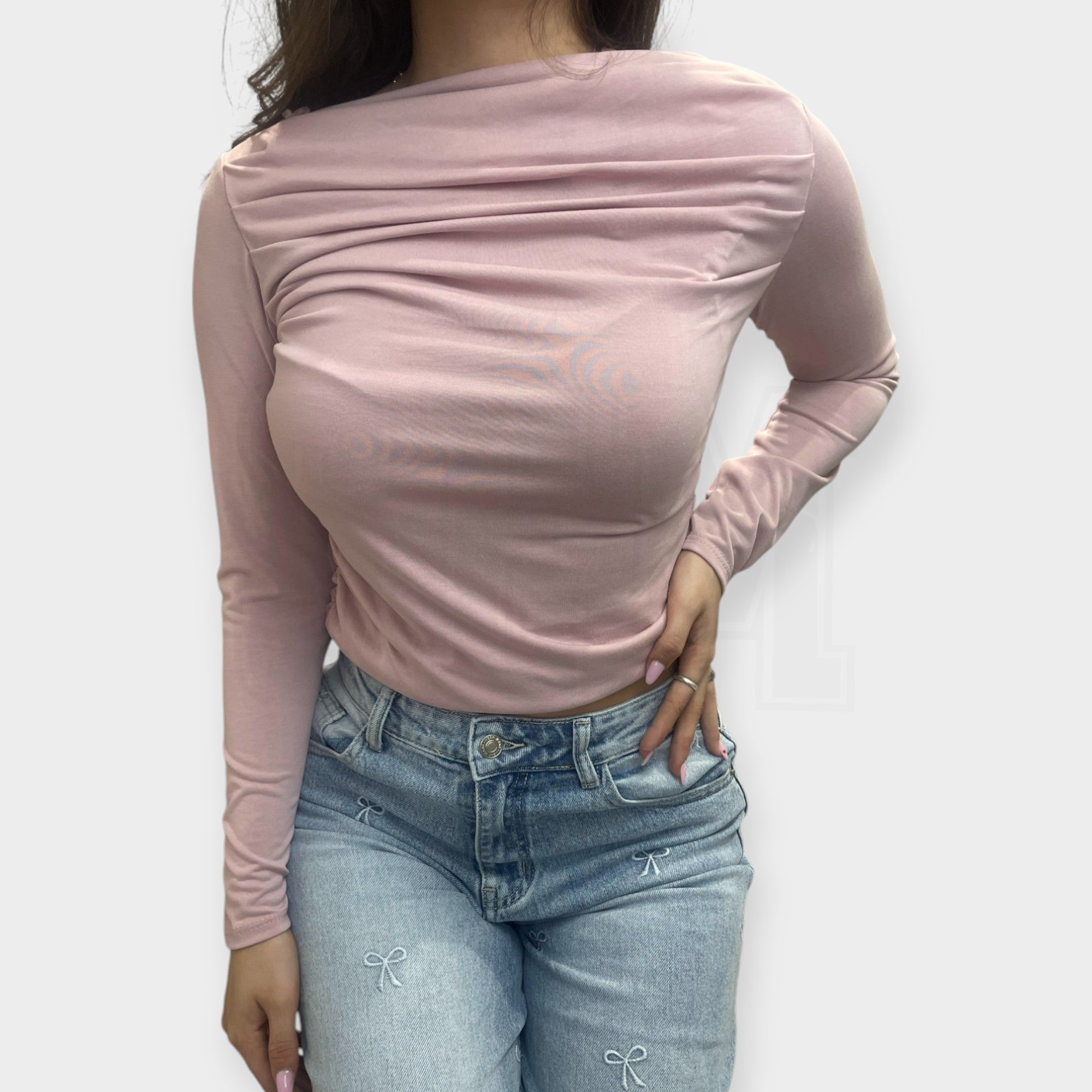 MAGLIA SEM ANNALISA MANICA LUNGA DRAPPEGGIATO LATERALI