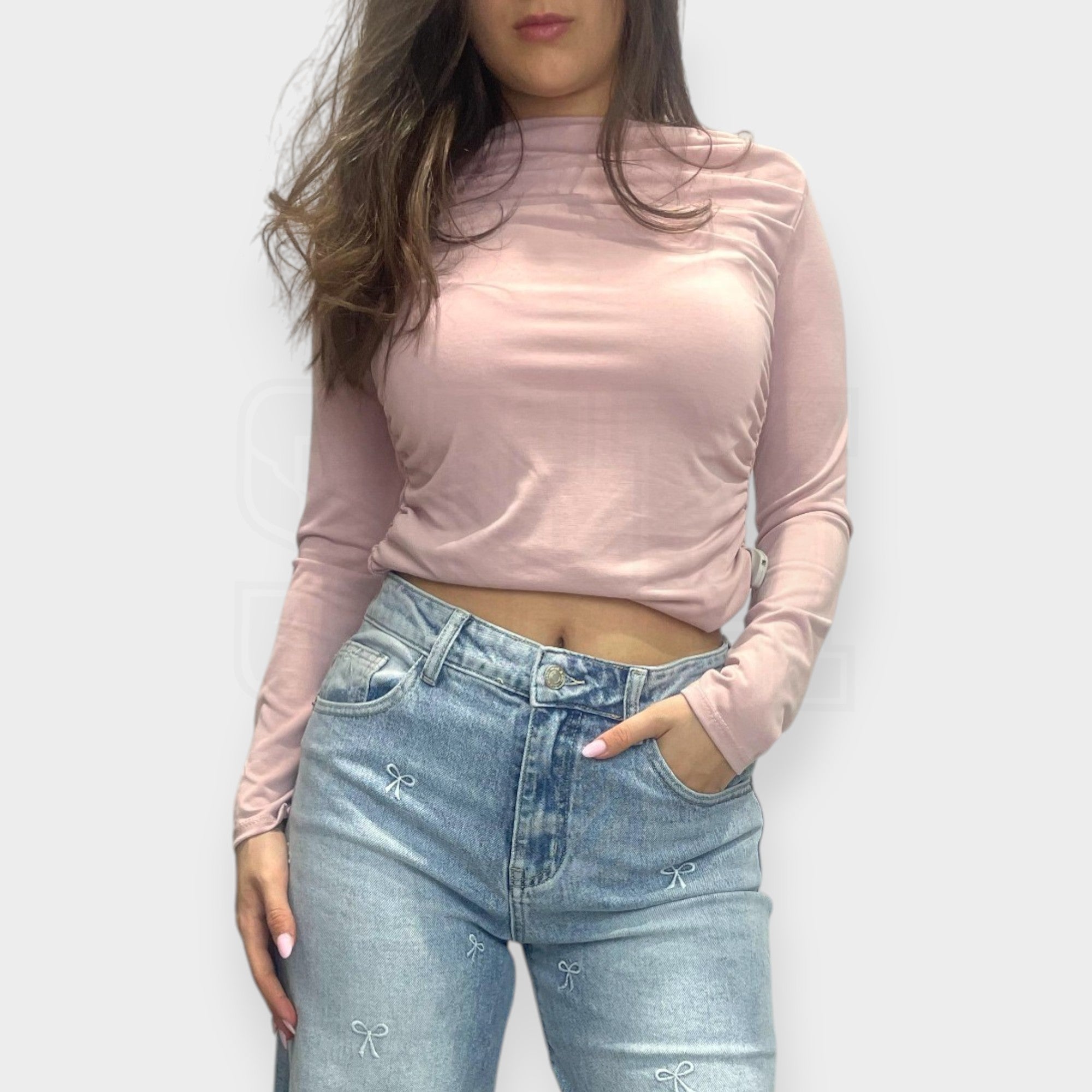 MAGLIA SEM ANNALISA MANICA LUNGA DRAPPEGGIATO LATERALI