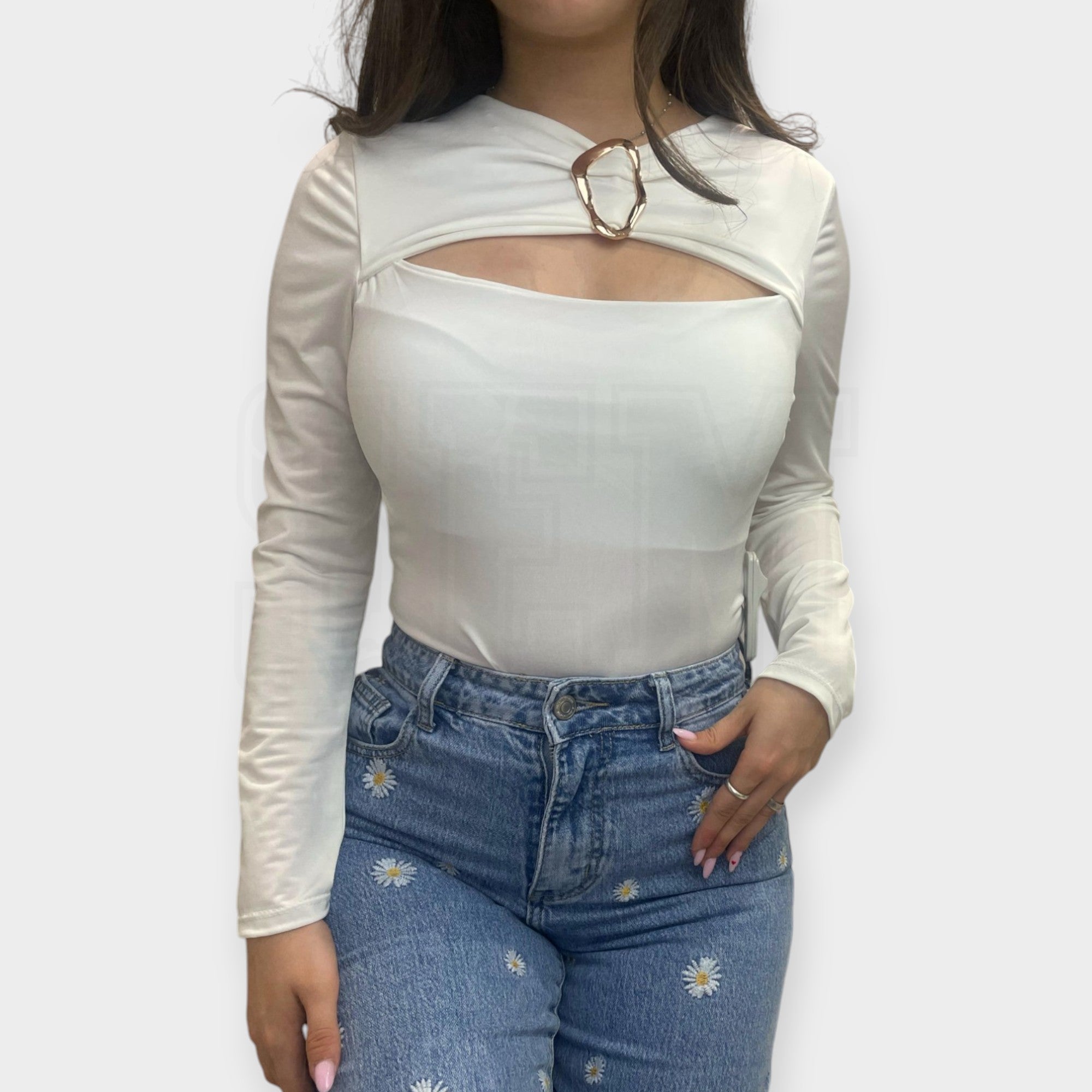 BODY SEM ANNABELLA ML SCOLLO FORATO ORNAMENTO GOLD