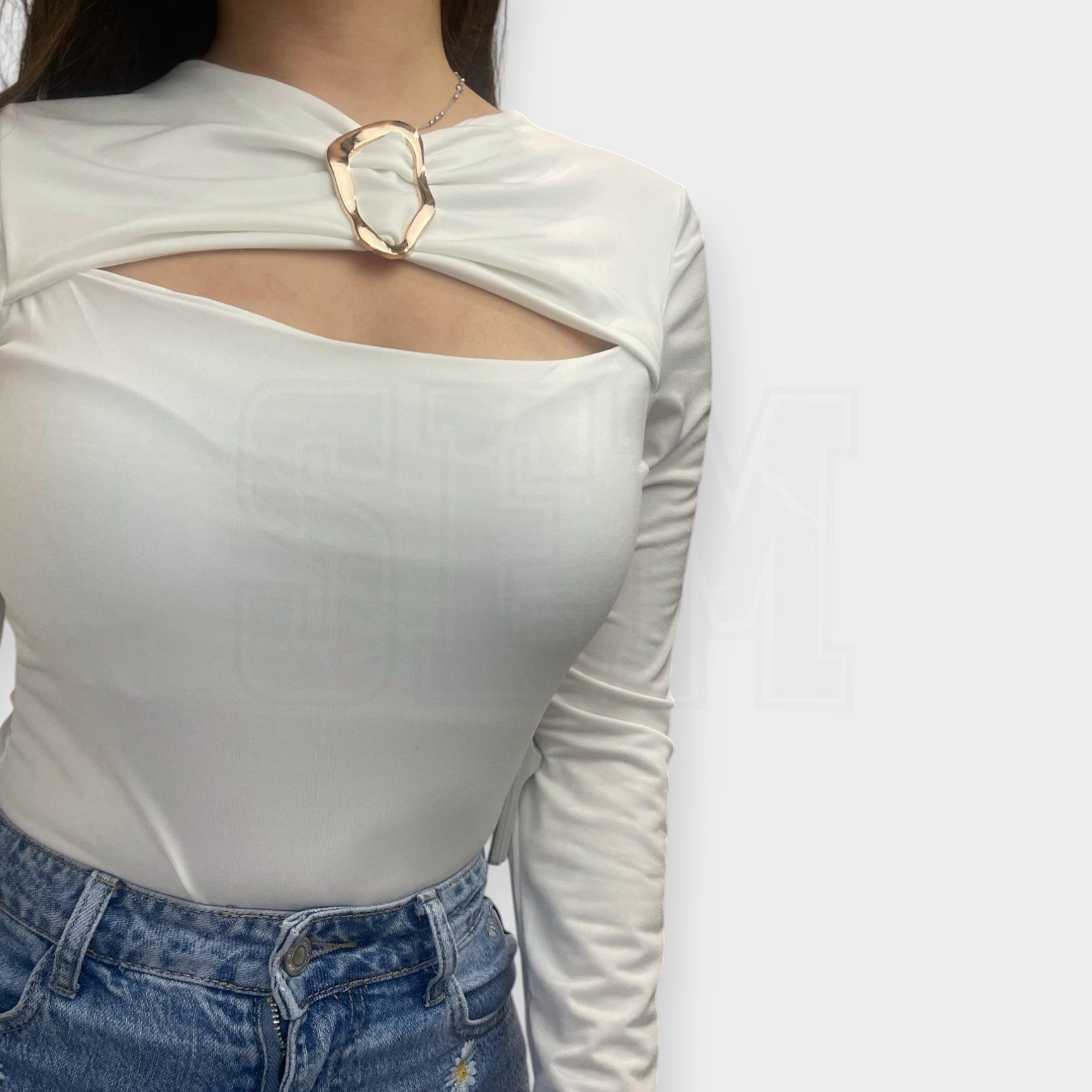 BODY SEM ANNABELLA ML SCOLLO FORATO ORNAMENTO GOLD