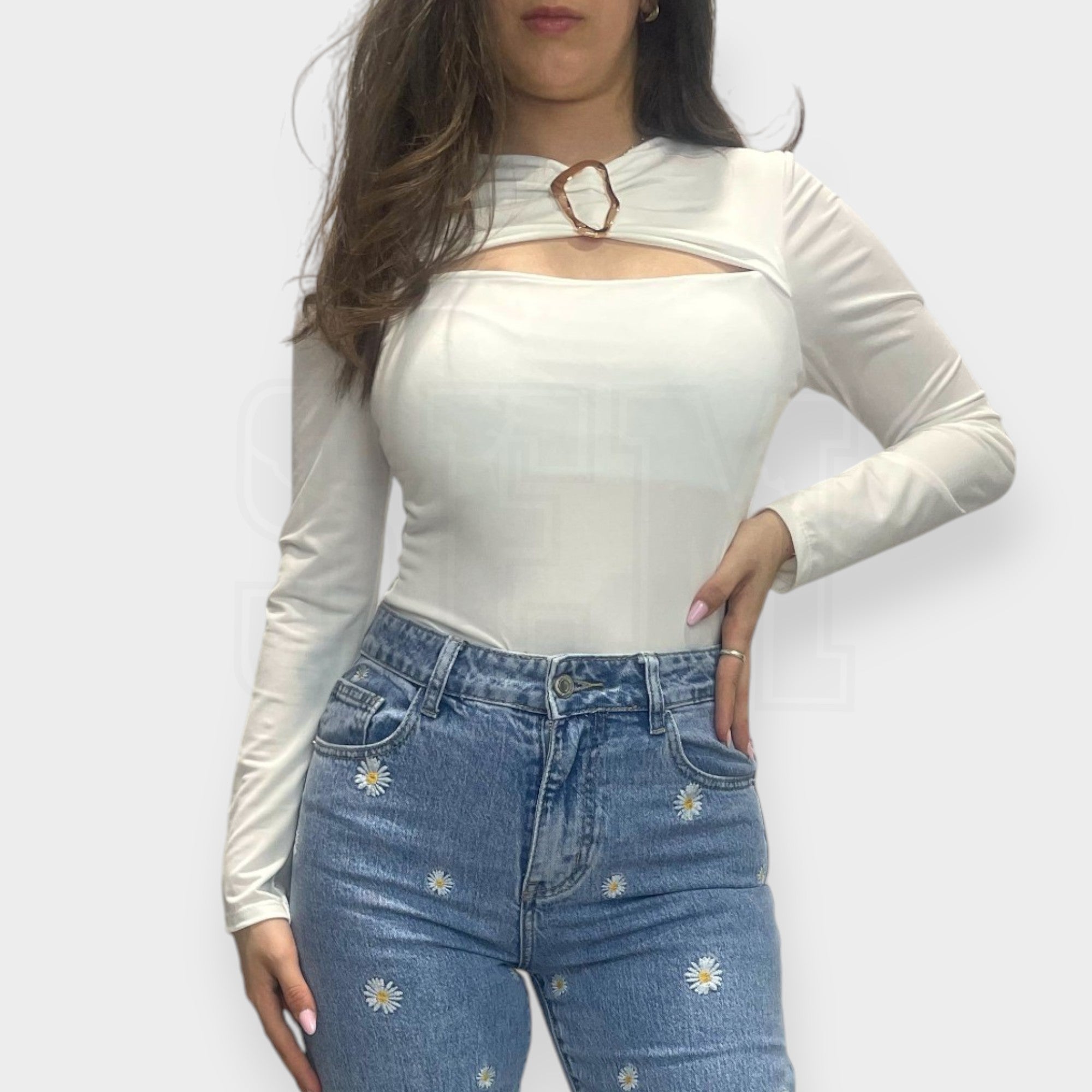 BODY SEM ANNABELLA ML SCOLLO FORATO ORNAMENTO GOLD