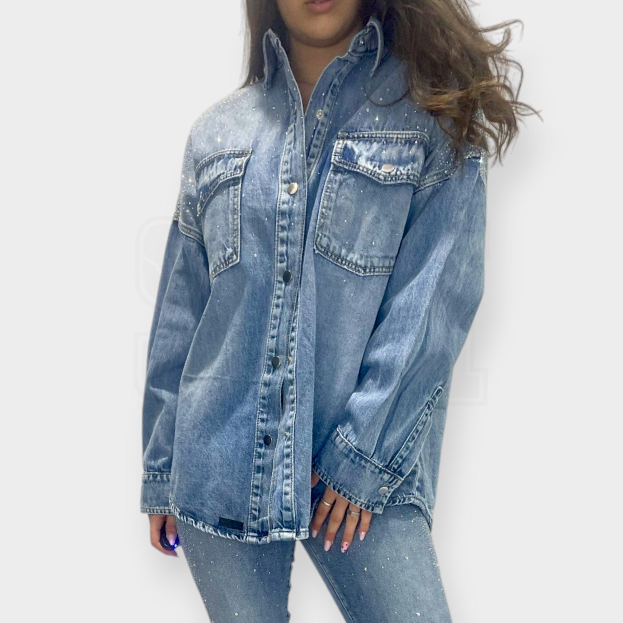 OVERSHIRT SEM ALBA IN DENIM DIAMOND RAIN OVER FIT