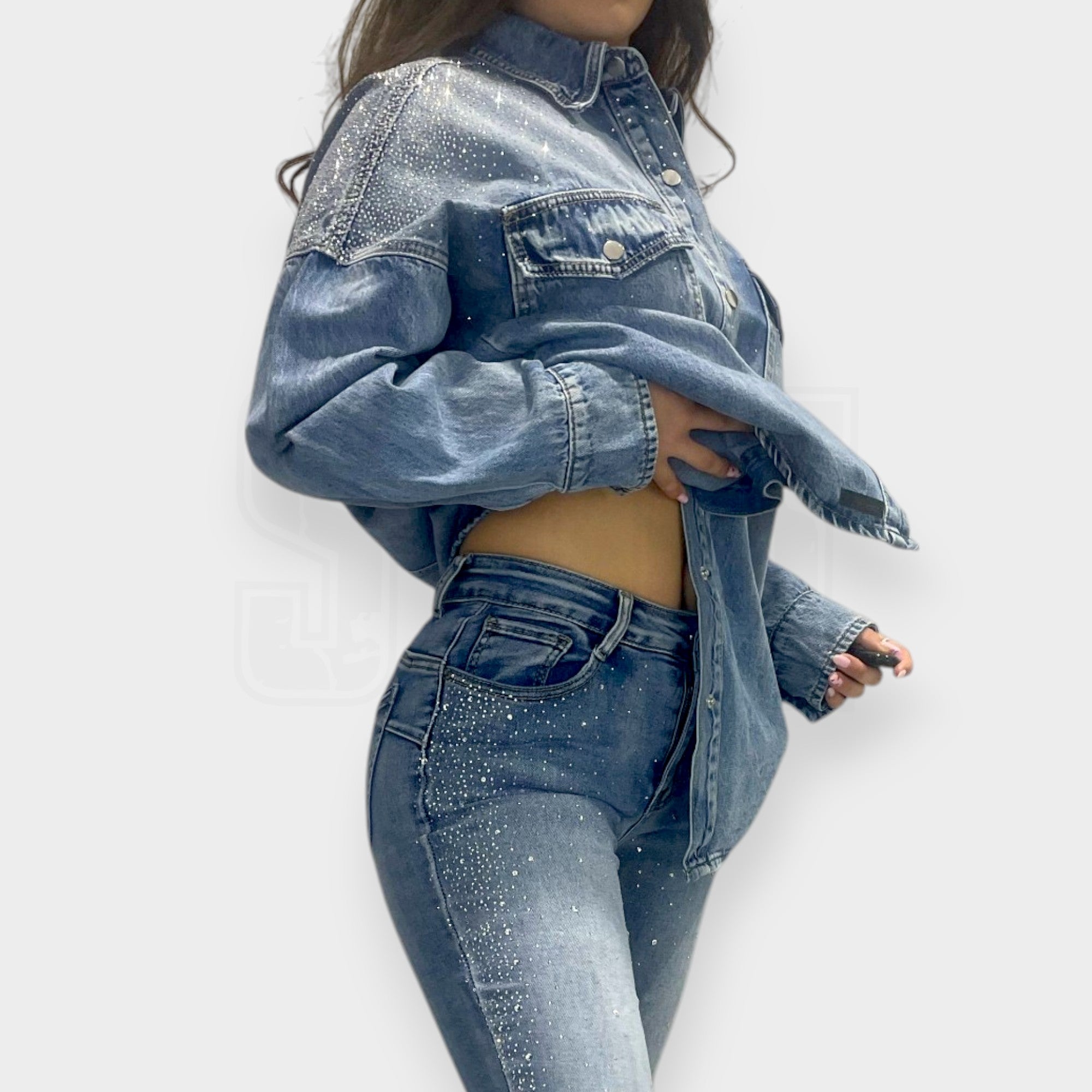 OVERSHIRT SEM ALBA IN DENIM DIAMOND RAIN OVER FIT