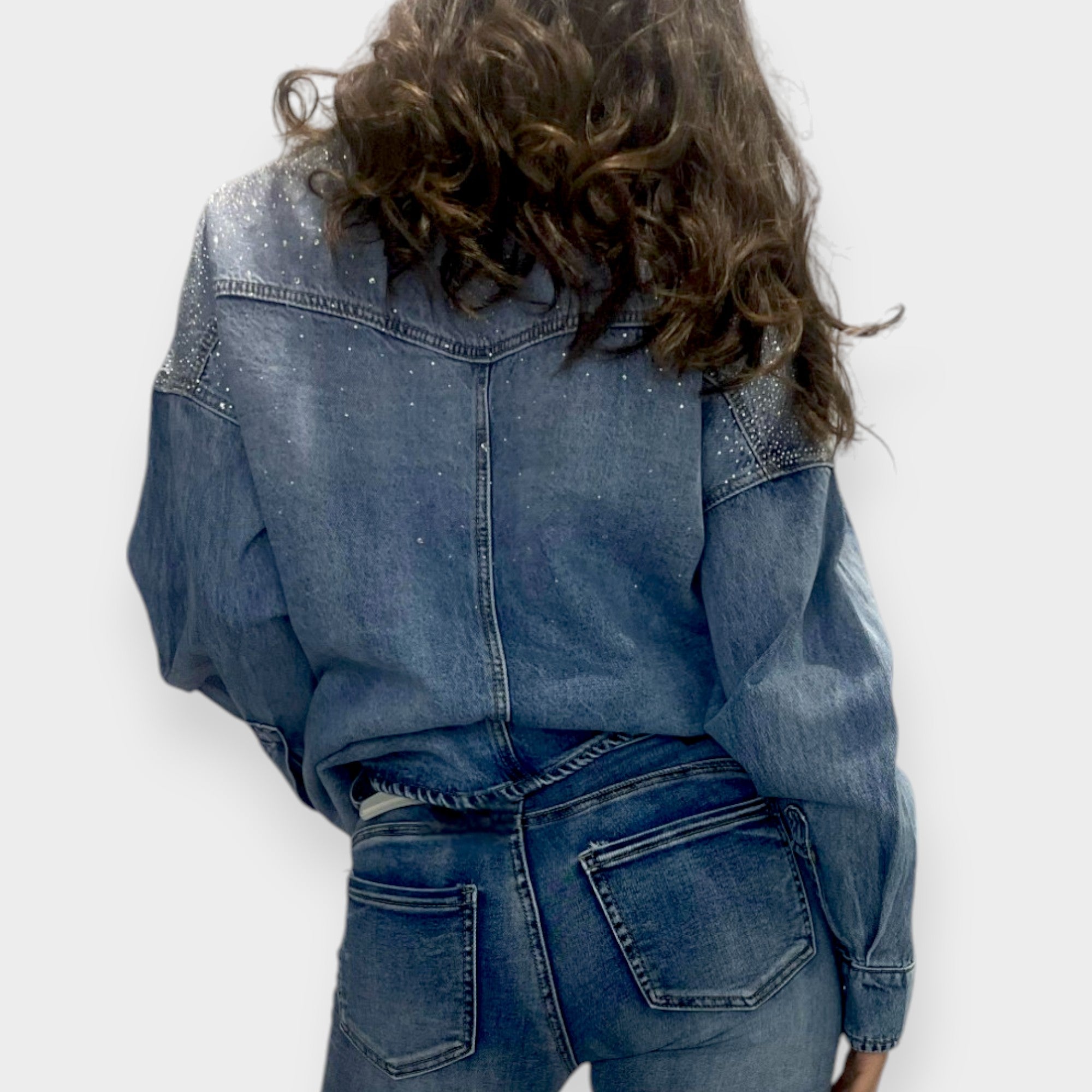 OVERSHIRT SEM ALBA IN DENIM DIAMOND RAIN OVER FIT