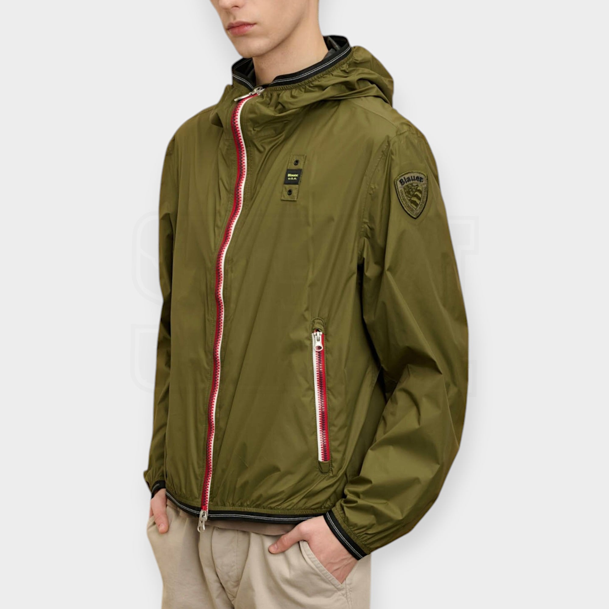 GIUBBINO BLAUER DODGE CON CAPPUCCIO ZIP IN CONTRASTO