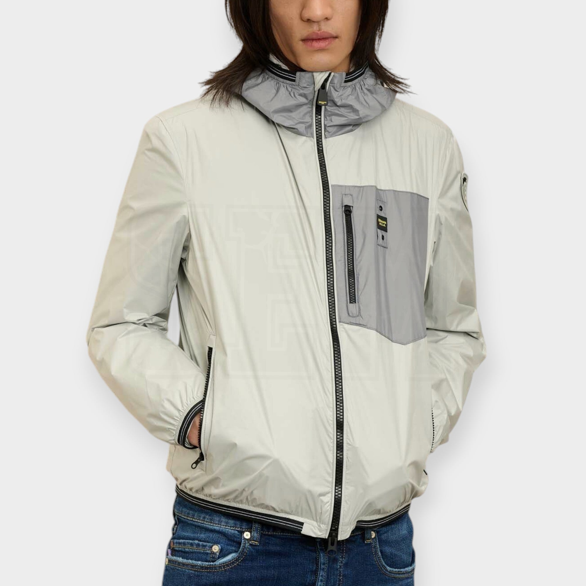 GIUBBINO BLAUER BRAY SFODERATO BICOLOR IN NYLON