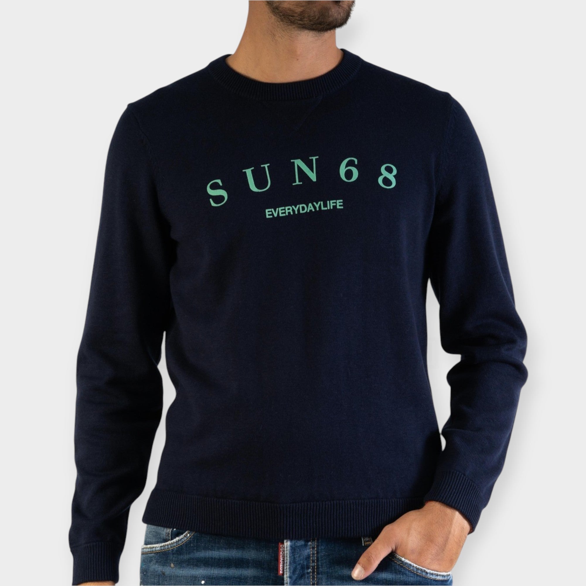 MAGLIA SUN68 GIROCOLLO LETTERING ON CHEST