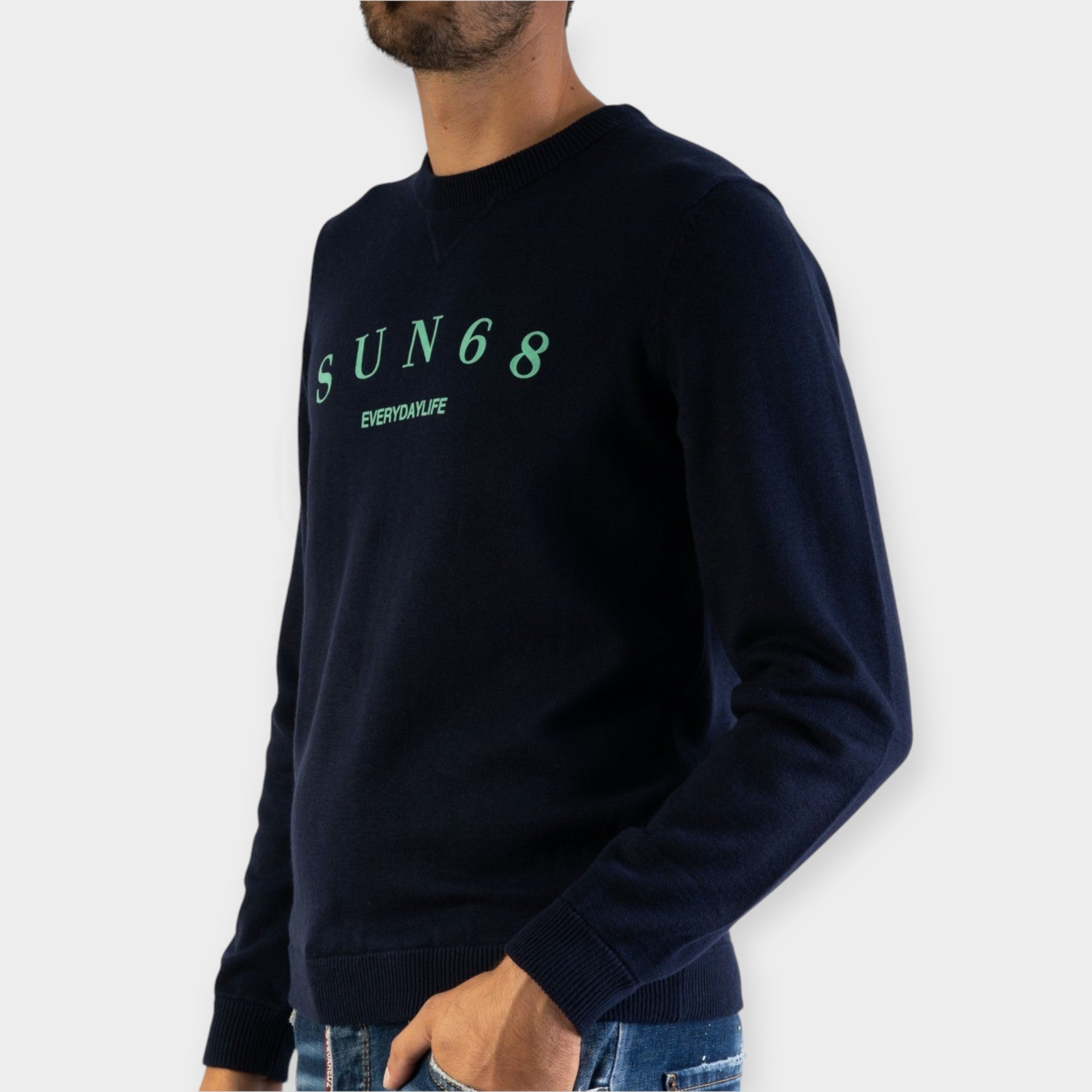 MAGLIA SUN68 GIROCOLLO LETTERING ON CHEST