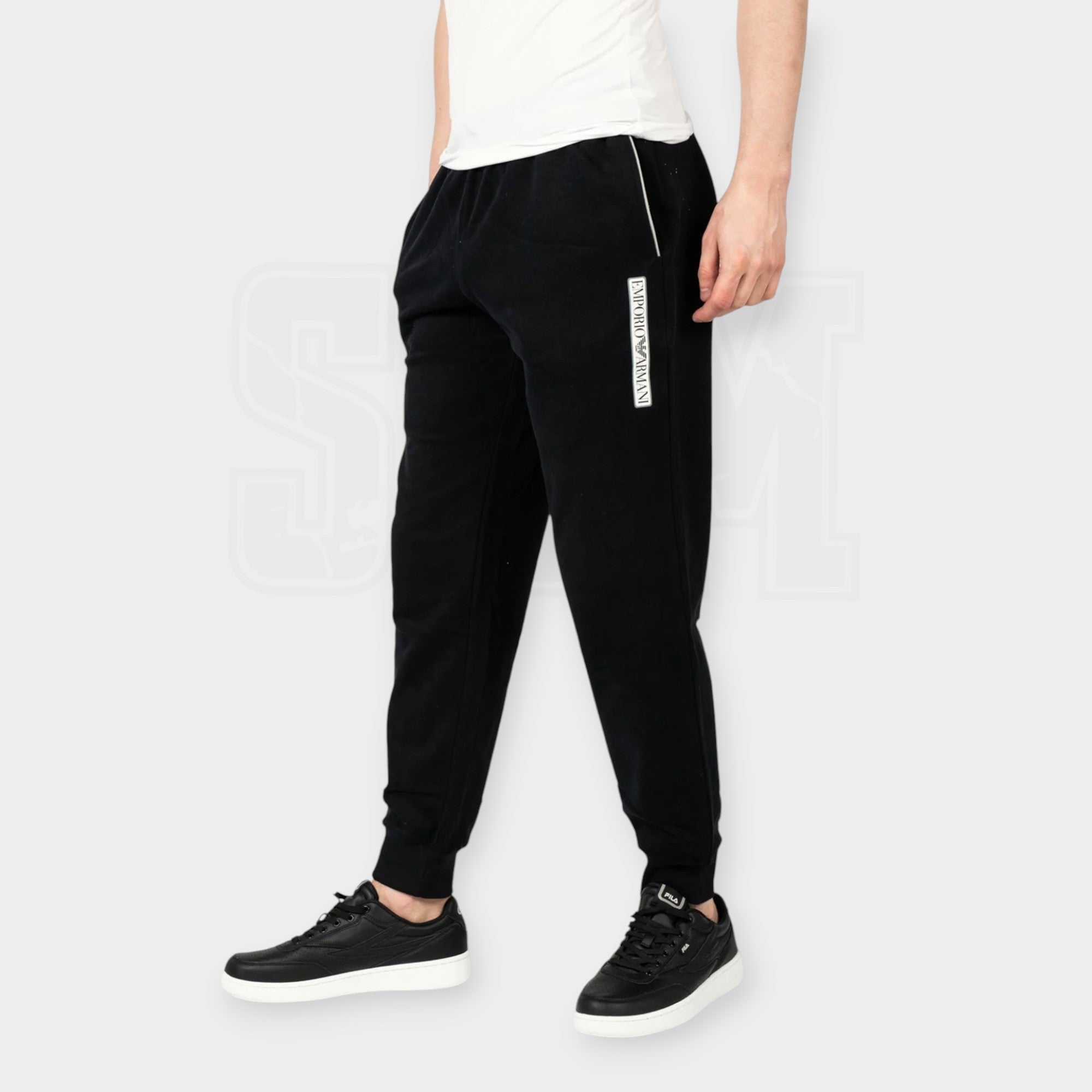 PANTALONE ARMANI IN FELPA LOGO LATO