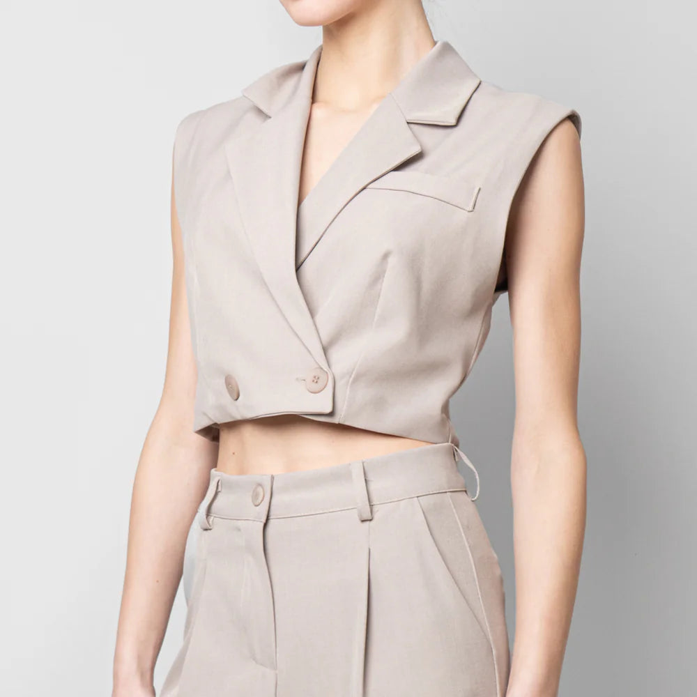 BLAZER SMANICATO SEM ANNARITA CROP OVER